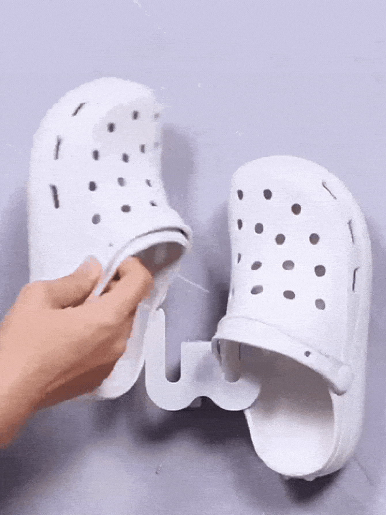 Shoe Rack, Slipper Rack For Women And Men, Wall Mounted Non-Drill Adhesive Shoe Organizer For Door Or Wall, Space-Saving Shoe Storage For Entryway And Bathroom, No Punching Hole Holder For Hanging, Making Your Room Tidy. - Multicolor - View 2