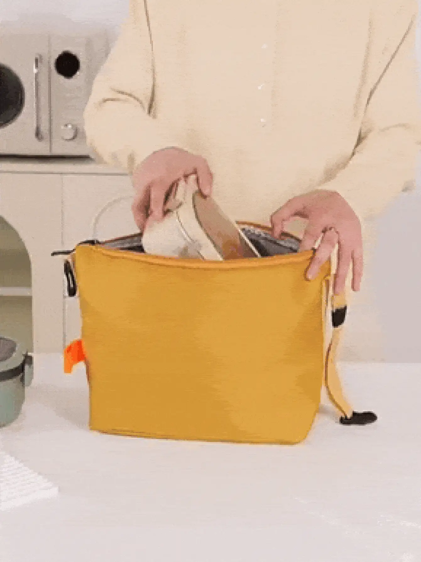 Borsa termica portatile per il pranzo, borsa termica da viaggio all'aperto, borsa per il pranzo di grande capacità, impermeabile e resistente all'olio, adatta per uomini e donne, versatile per pendolarismo, ufficio, picnic, viaggio, campeggio, scuola, cucina, viaggi e campeggio - Multicolore - Visualizzare 3