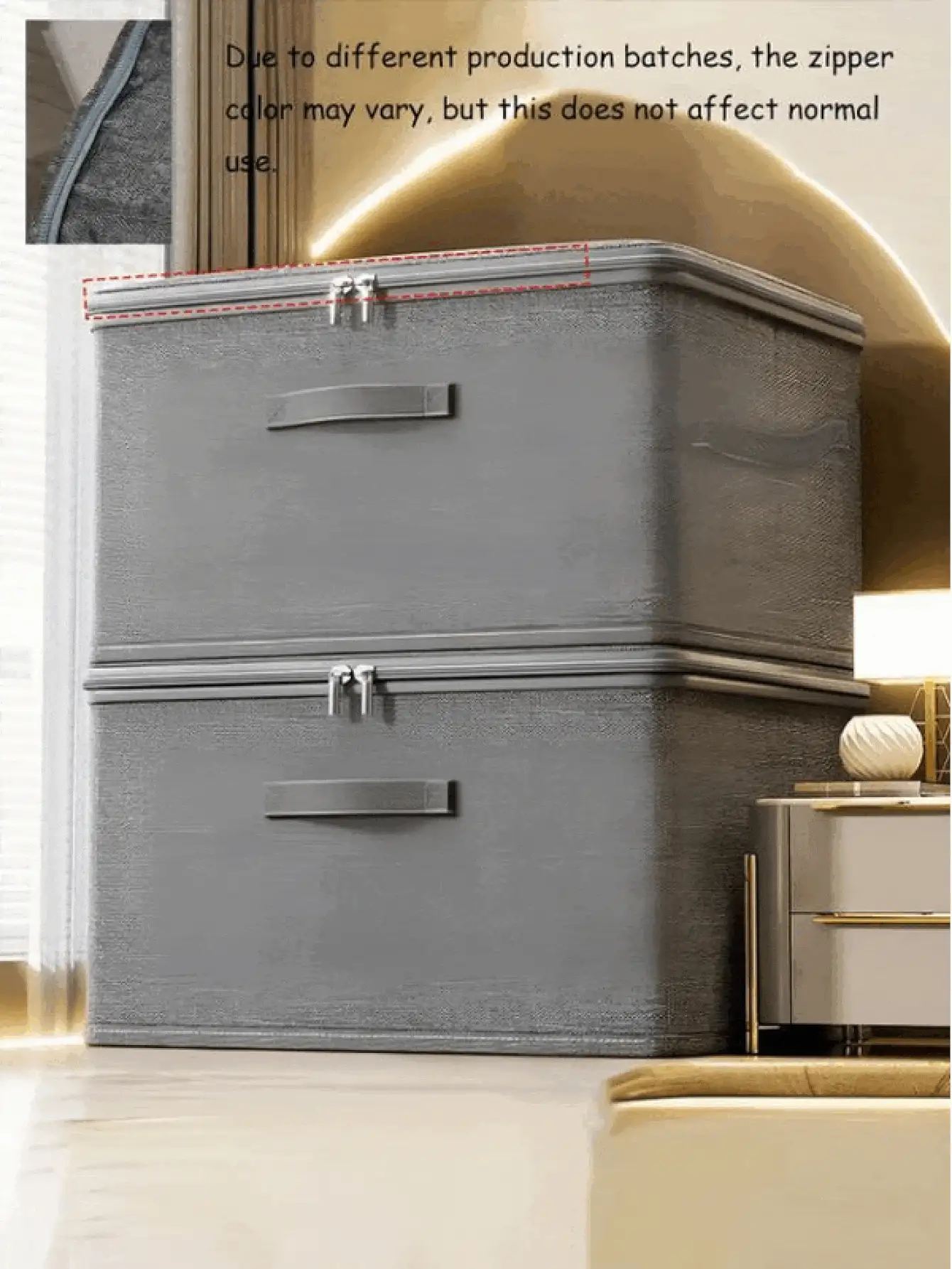 Foldable Storage Box With Lid Large Capacity Clothing Storage Bag For Clothes Bedding Textiles & Household Moving & Travel Storage Basket Portable Closet Clothing Storage Container Under The Bed Closet Organizer Room Decor Home Decor Travel Essential - Grey - View 3