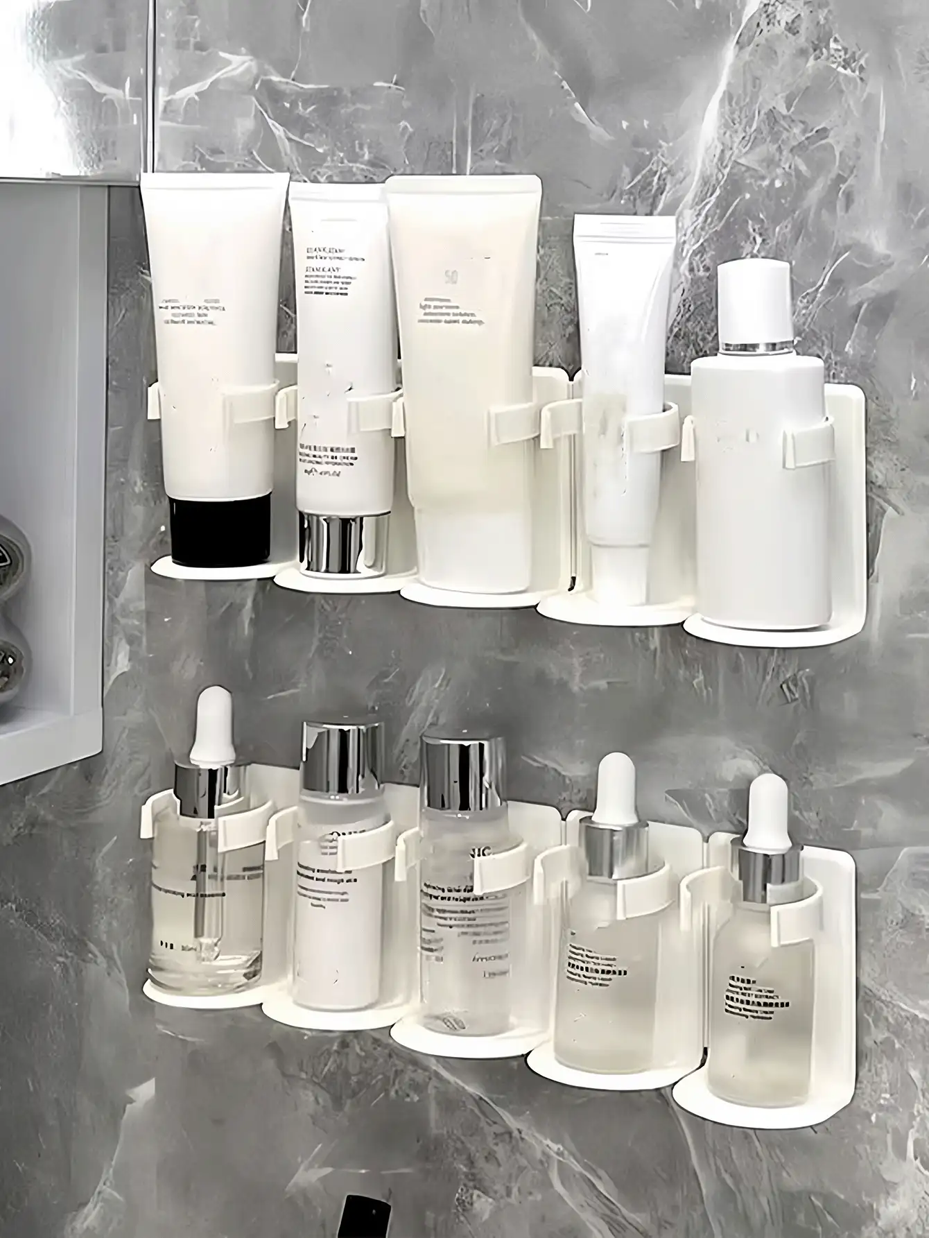 Wall Mounted Cosmetics Storage Rack For Bathroom Organization - No-Drill Installation Hanging Shelf For Kitchen & Bathroom Organization Spice Jar Storage Shelf Room Home Bathroom Decor Bathroom Kitchen Dorm Room Essentials College - Multicolor - View 3