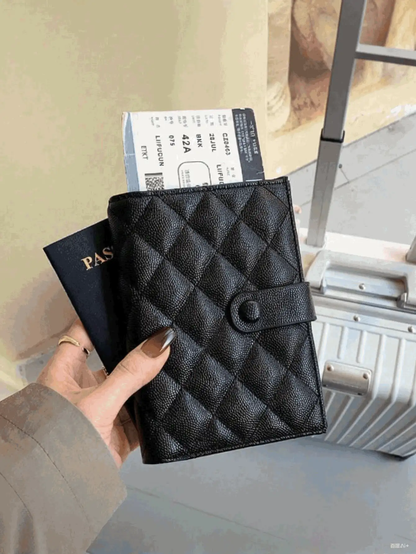 护照夹、护照钱包、护照袋、护照盒、文件收纳包、票夹、旅行收纳包,男女通用,度假、飞行、上学必备,旅行配件,假日必备 - 彩色 - 查看 3