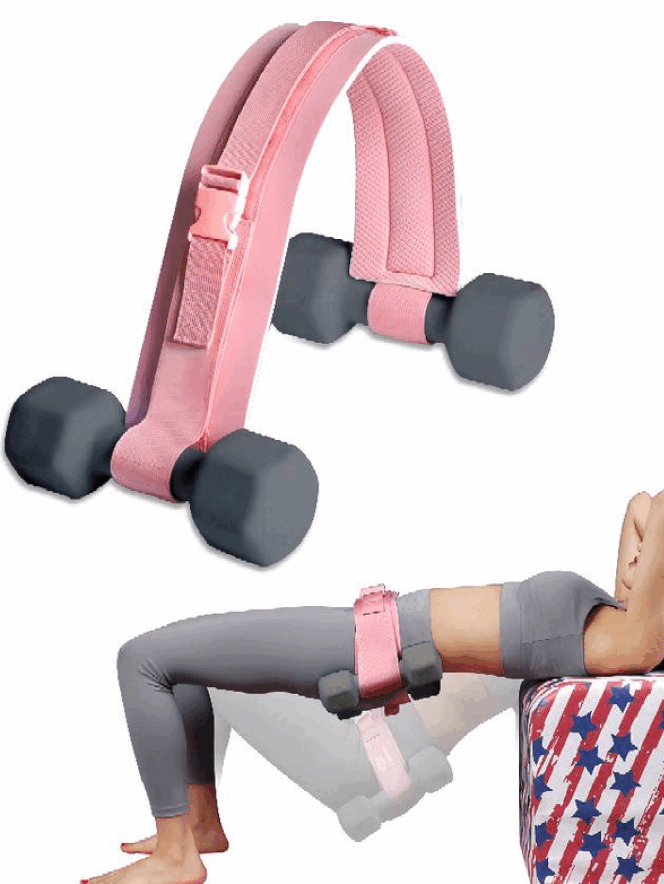 Exercise Hip Thrust Belt Dumbbell Hip Thrust Strap Thicken Hip Strap Cushion Comfortable For Dumbbells Kettlebells Or Plates Slip Padding Suitable For Men Women Gym Or Home Workouts Hip Bridge Buttocks Exercise Gym Accessories - Multicolor - View 8