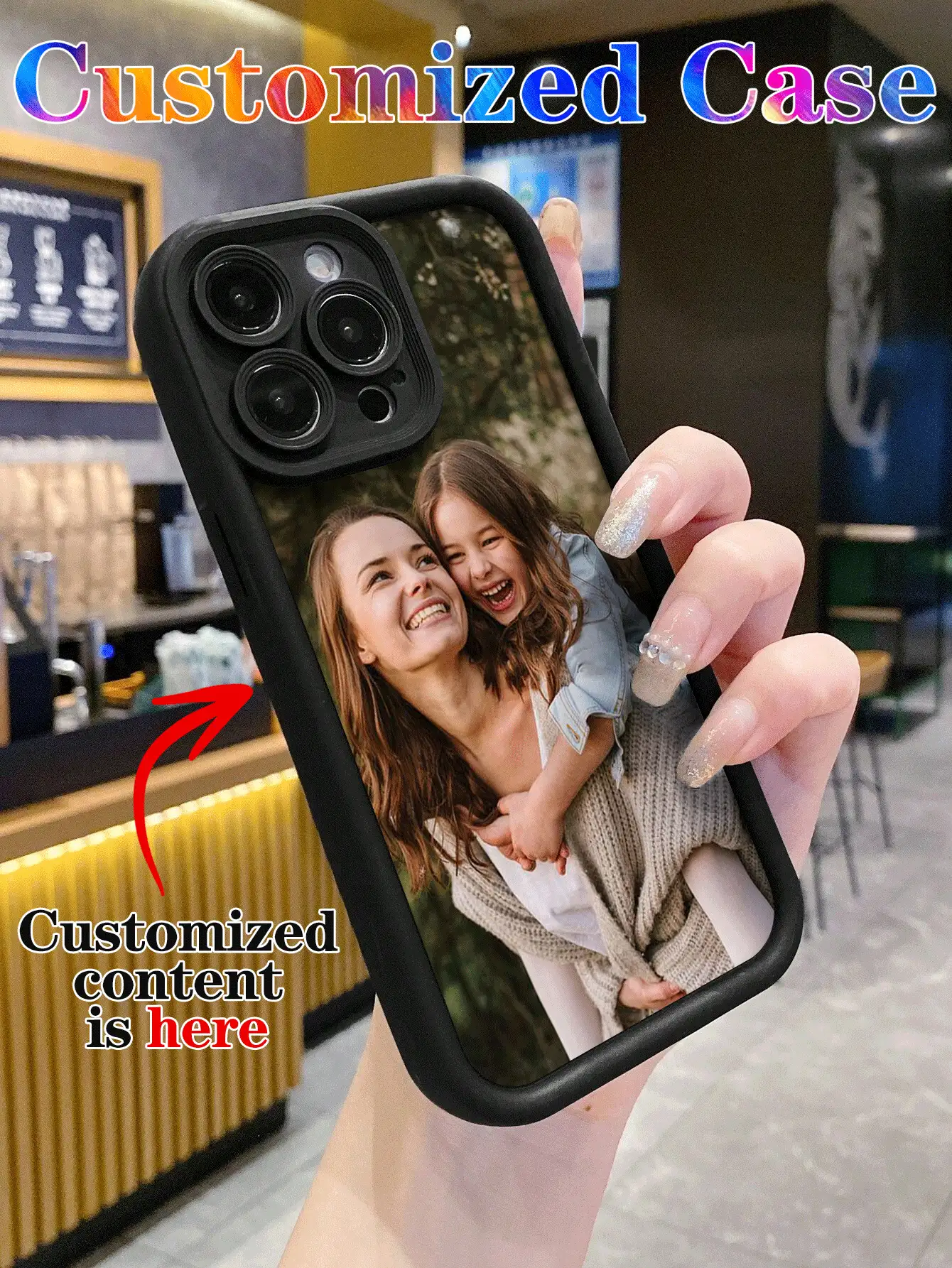 Customized Wedding Photo Matte Black Soft Full Coverage Phone Case Compatible With Samsung A14/A52s, Compatible With IPhone XR/11/13 - Black - View 2