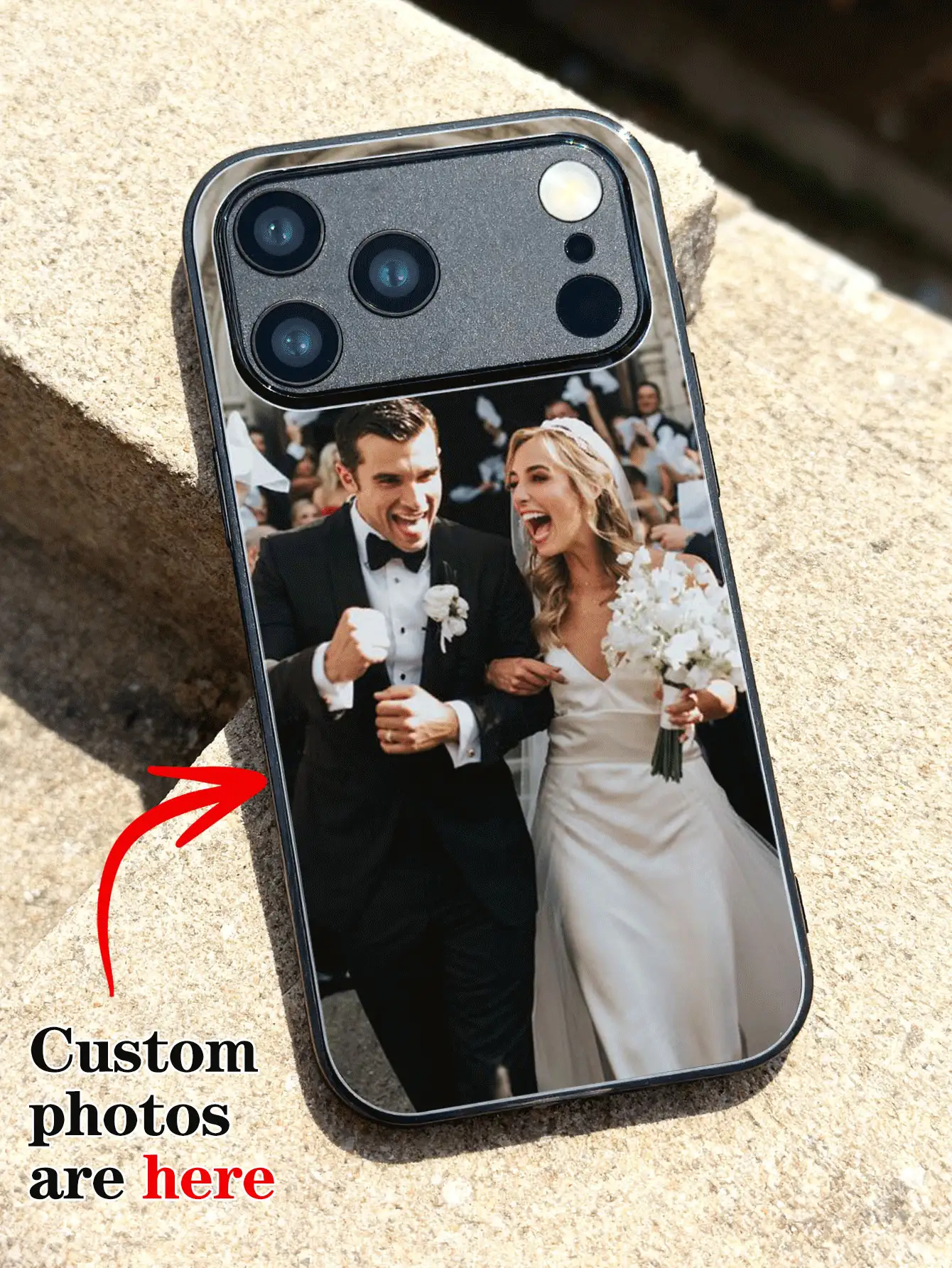 Customized Wedding Photo Matte Black Soft Full Coverage Phone Case Compatible With Samsung A14/A52s, XR/11/13 - Black - View 2