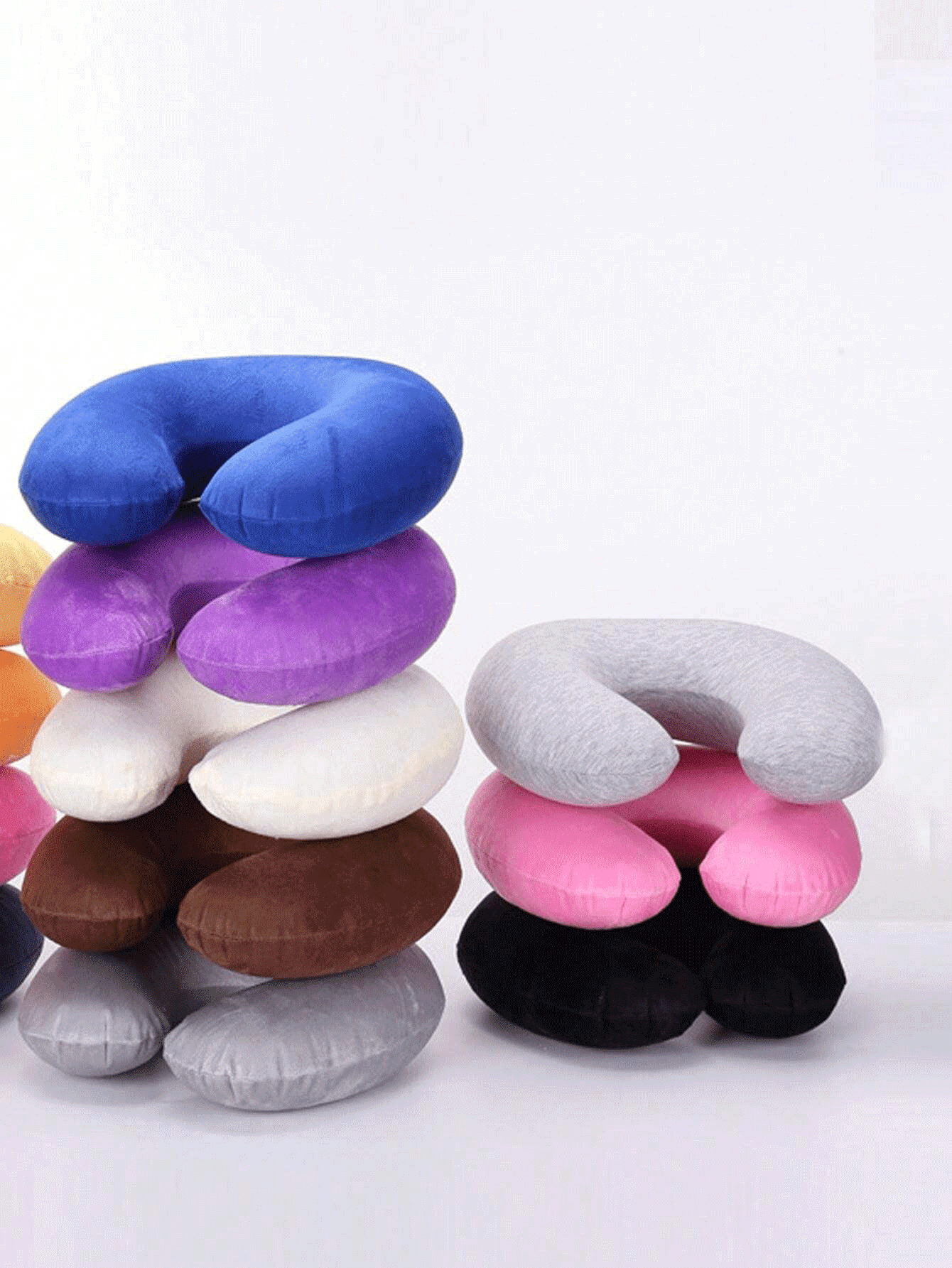 Inflatable Travel Neck Pillow, Adjustable U-Shaped Neck Support Cushion For Airplane, Car, Recliner, Travel, Rest, Sleep Aid, Suitable For Women, Men, Family, Vacation, Camping, Office, Airplane Travel Essentials - Multicolor - View 2