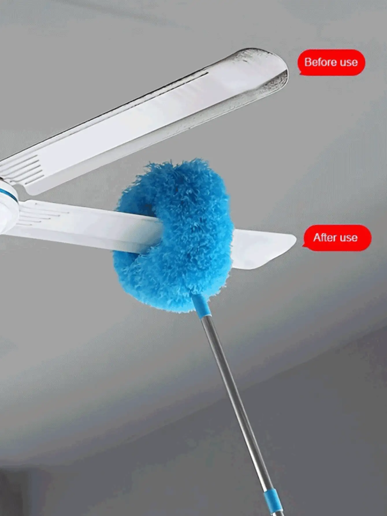 Reusable Microfiber Duster Broom, Easy To Use Dust Collecting Cleaning Cloth, Extendable Duster Brush, Removable & Washable Multi-Purpose Dusting Towel, Cleaning Tools For High Ceiling Fans, Furniture, Cars, Bathrooms And Household Items - One Size - View 3