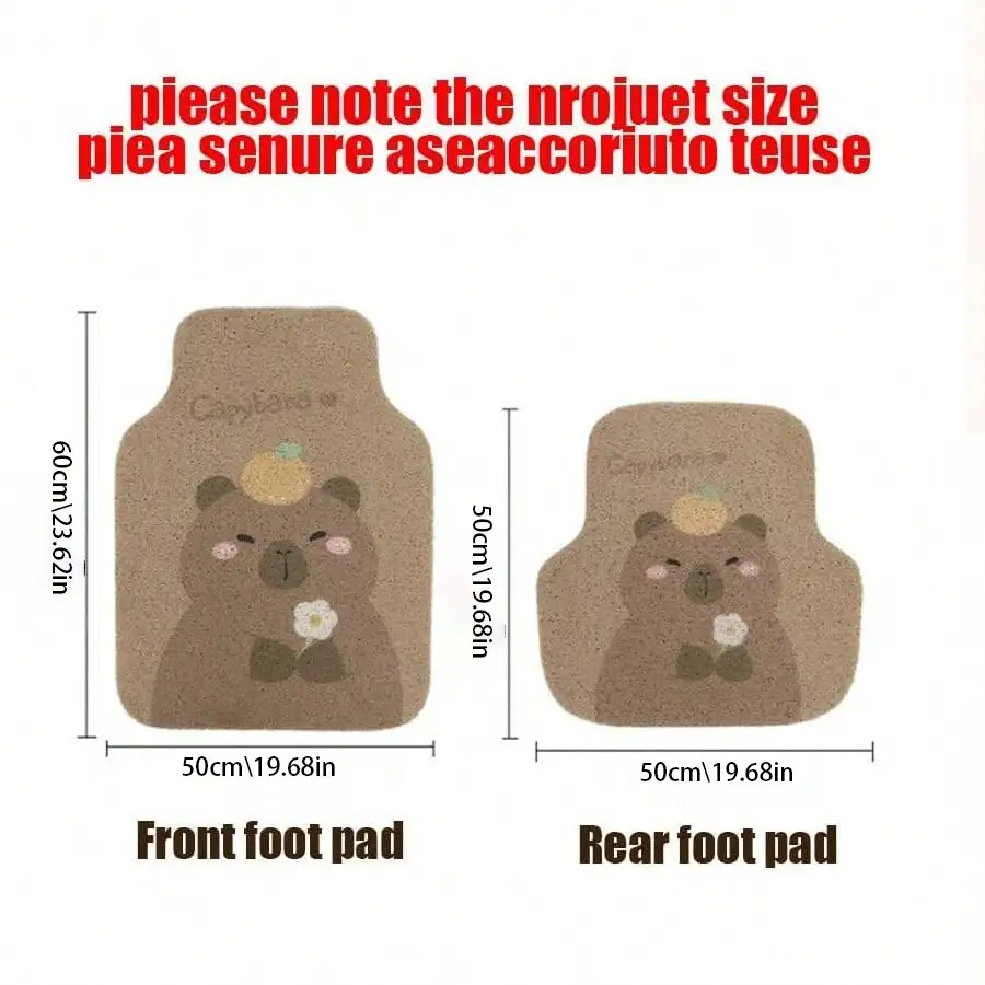 Carpeted Car Floor Mats, Durable & Dirt-Resistant Universal Cartoon Car Mats, Washable - Multicolor - View 6