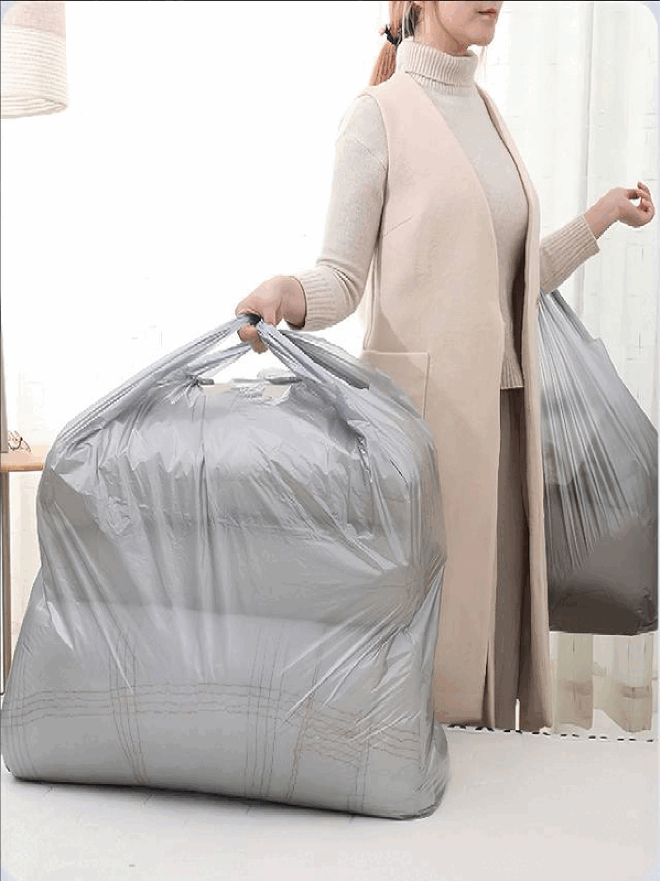 10pcs Moving Packing Bags For Storage Quilts Clothes Luggage Storage Bags Large Dustproof And Moisture-Proof Hand-Held Plastic Vest Storage Bags Moving Essentials Household Items Back To School Closet Organization And Storage - Multicolor - View 2