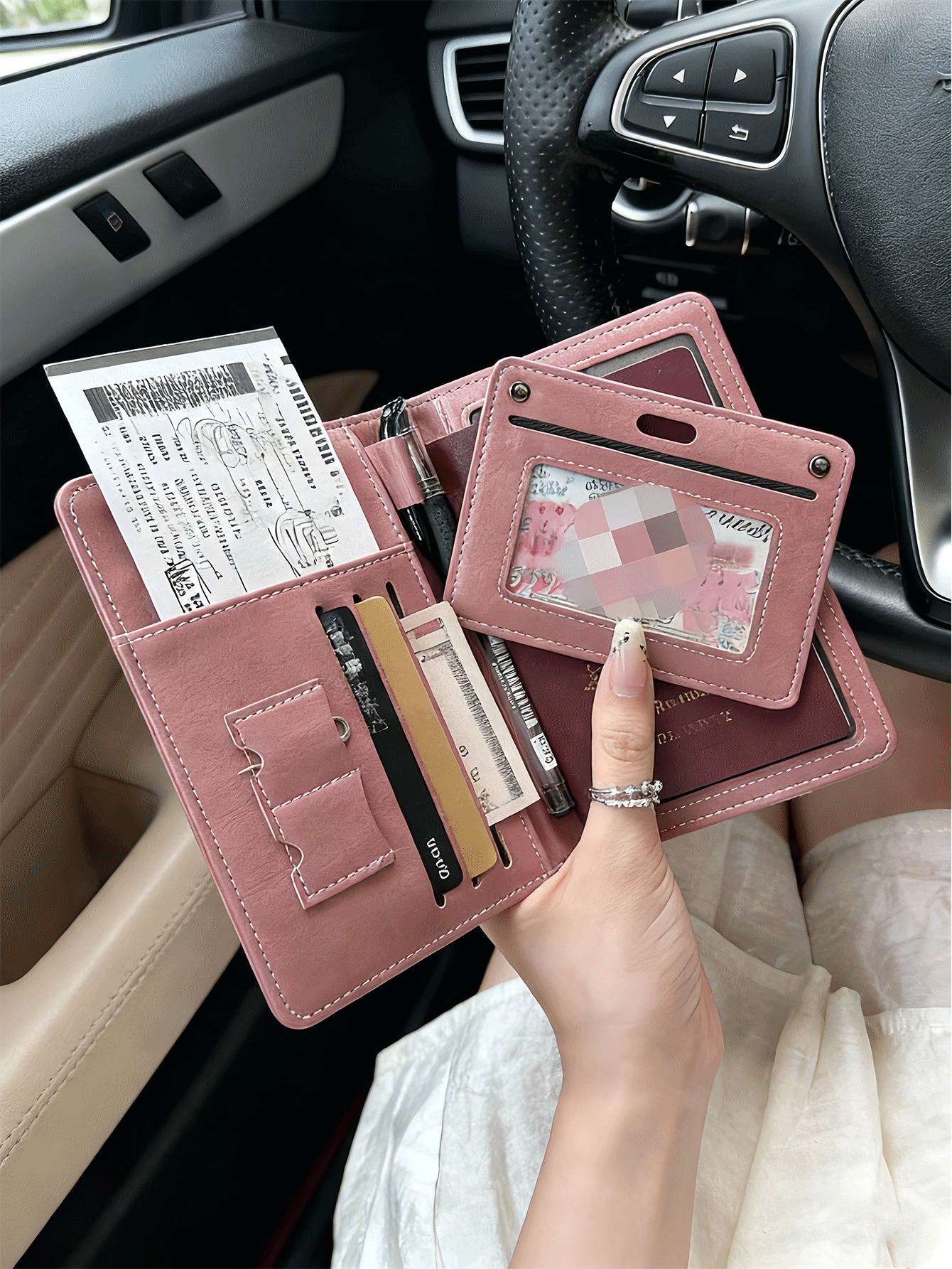 Multi-Functional Passport Holder & Card Case, Travel Passport Cover, Passport Wallet, Passport Bag, Document Organizer, Ticket Holder, Suitable For Men And Women, For Travel, School, Vacation, Business Trip, Back To School Travel Essentials, Vacation Essentials, Travel Accessories, Summer Essentials - Multicolor - View 2