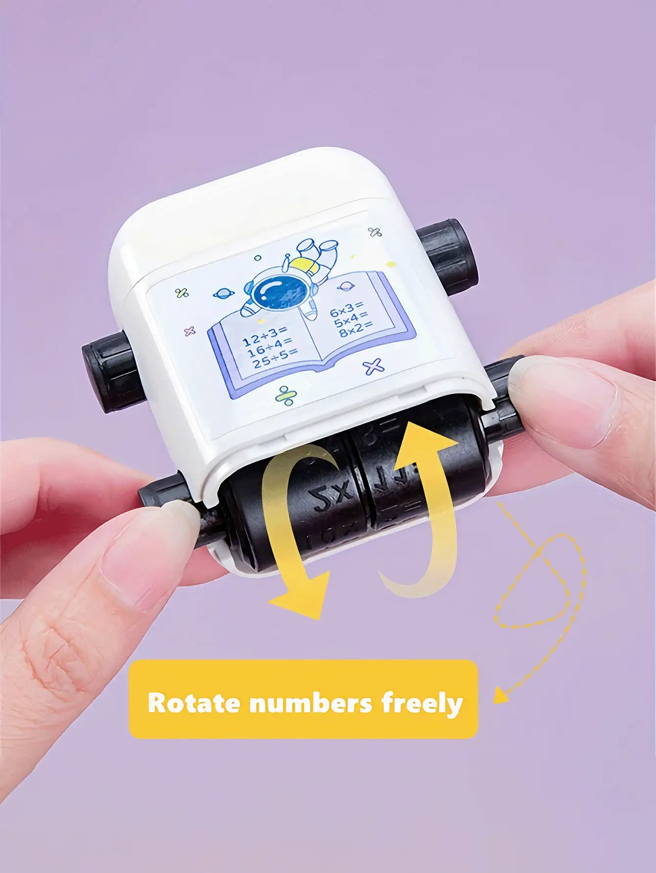 2-In-1 Reusable Math Calculation Roller Stamp Set, Includes Addition, Subtraction, Multiplication, Division, Student Practice Math Problem Building Roller Stamps, Dual Roller Random Stamp, Educational Supplies For Home, School - Multicolor - View 3