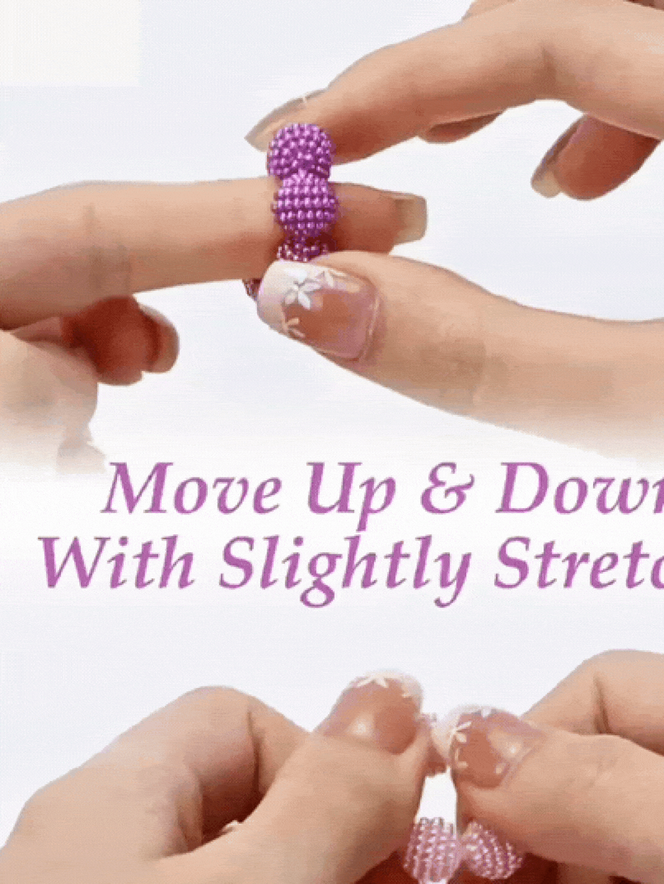 手指按摩戒指，缓解焦虑和压力，弹性舒缓手指压力按摩珠戒指，感官玩具，适合成人、女孩、男孩，居家、办公、学校、旅行，减压玩具配件 - 彩色 - 查看 7