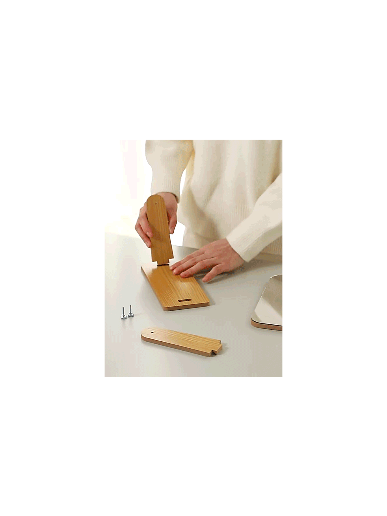 1个360度旋转木质梳妆镜，多种尺寸可选。优雅简约高清玻璃镜面，旋转设计。多功能桌面化妆镜，宿舍适用，时尚女性礼物。 - 彩色 - 查看 2