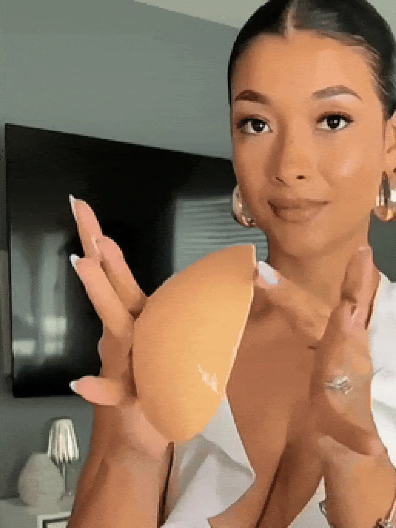 Miếng độn ngực hai mặt, miếng độn ngực nâng ngực, miếng độn ngực tự dính, miếng dán ngực hình tam giác bằng silicon thoáng khí, miếng độn ngực dày dặn có thể tái sử dụng dành cho nữ, dùng cho áo ngực thể thao không dây, bikini, đồ bơi, miếng dán ngực, miếng dán ngực màu trắng tuyết, trang phục hóa trang. - Nhiều màu - Xem 3