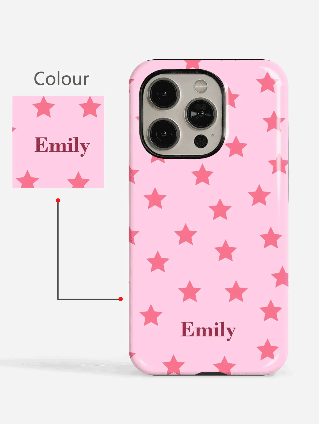 Customized Minimalist Star & Letter Slogan 2-In-1 Glossy Filmstrip Hard Phone Case, Compatible With IPhone 11/12/13/14/15/16 17 Pro Max - Multicolor - View 3