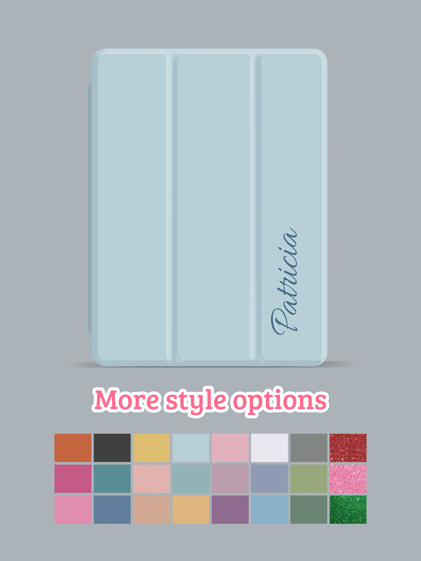 Customizable Tablet Protective Case With Multi-Color Cover Options, Featuring Stylus Slot, High-Transparency Backplate For DIY, Magnetic Auto Sleep/Wake, Smart Power Saving, Tri-Fold Stand Design, Compatible With 11th Gen A16 2025, Mini 4/5/6/7, 9.7" (2017/2018), 10.2" (7th-9th Gen), Air (3rd/4th/5th/6th Gen), And Pro (9.7", 11", 12.9") - Tri-fold Transparent Acrylic Multi-color - View 2