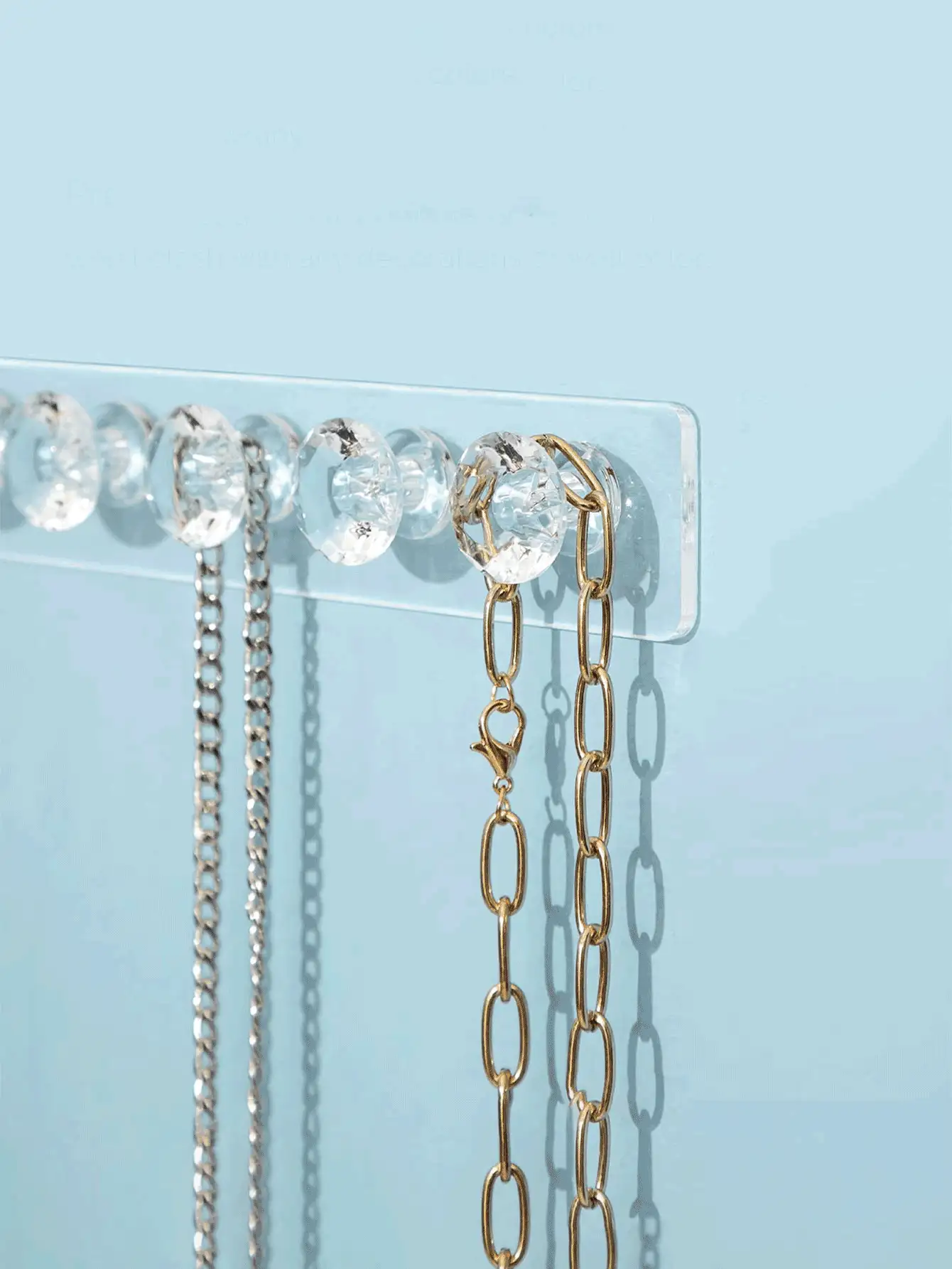 Transparent Acrylic Jewelry Organizer Rack, Wall-Mounted Necklace Display Stand, Portable Jewelry Display Holder, Multi-Function Jewelry Storage Box, Home Decor, Wedding Supplies - Multicolor - View 3
