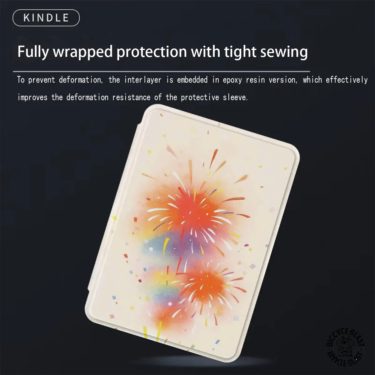 高级通用烟花图案电子阅读器保护套：纤薄轻巧，防摔耐用，便于携带，采用全方位防摔设计。兼容 Kindle Paperwhite 第十代（2018 年款）、Kindle Paperwhite 第十一代（2021 年款）、Kindle Paperwhite 第十二代（2024 年款）和 Kindle 第十代（2019 年款）。 - 彩色 - 查看 3