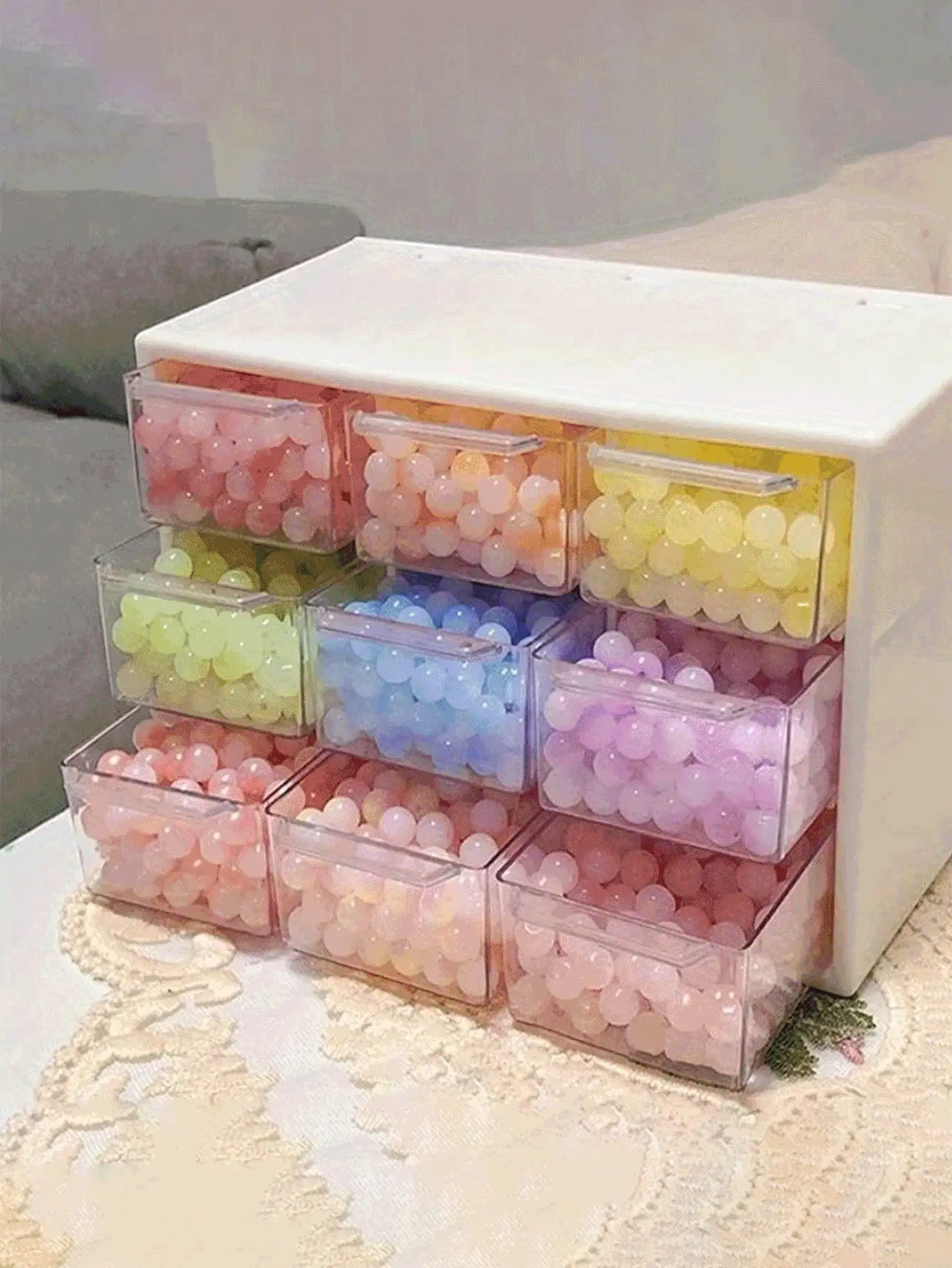 Transparent Plastic Desktop Drawer Storage Box, Large Capacity Multi-Function Storage Rack, Suitable For Desk Or Wall-Mounted, Portable Jewelry Stand, Office Supplies, Cosmetics, Bathroom Accessories, Travel Essentials - Multicolor - View 2