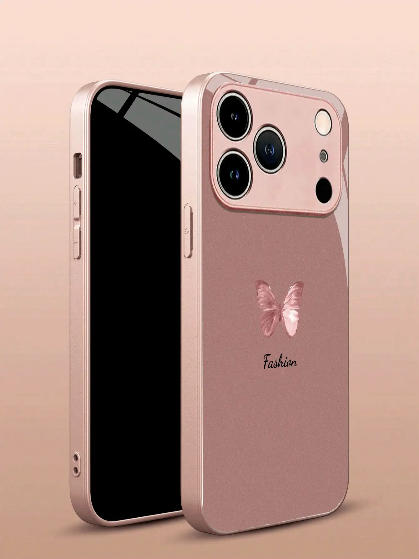 1pc Customizable Spring Soft Pink Bow Design TPU+PC Tempered Glass Material Phone Case, Compatible With IPhone17ProMax/17Air/16 ProMax/15 Pro/14 Plus/13 Pro/12 Pro Max/11/Xs Max/8/7/6 Plus, S24 Ultra/S25 Ultra/A12/A55/A31/A22, UV High-Definition Printing, Business Creative Elegant, Fashionable Luxury, Holiday Party Gift, Pink Luxury Protective Case - Pink - View 2