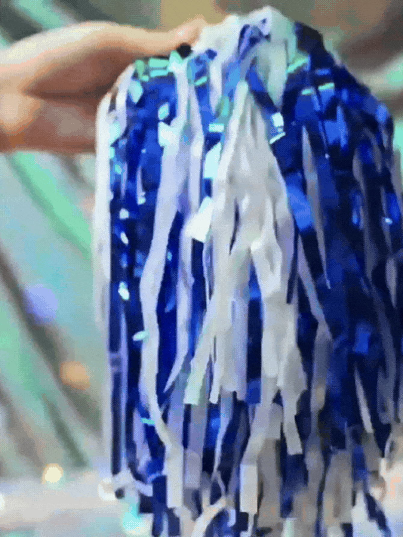 Cheerleading Holding Fluffy Ball Ribbon Pom Poms With Plastic Handles Lightweight Flower Ball Cheer Pomoms For Adults Girls Boys Cheerleader Cheer Dance Hand Flower Pom Pom For Basketball Gymnastics Competitions Team Spirit Sports Dance Cheer Stuff Dance Performance Props - Multicolor - View 7