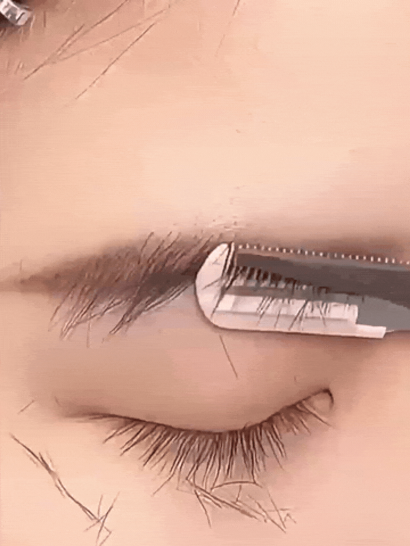 Unisex Eyebrow Grooming Kit - Scissors, Comb, Non-Slip Grip, Pink Eyebrow Shaping Tools, Daily Makeup Beauty Cleaning Supplies, Essential Home Travel Student Beauty Accessories - Monochrome - View 2