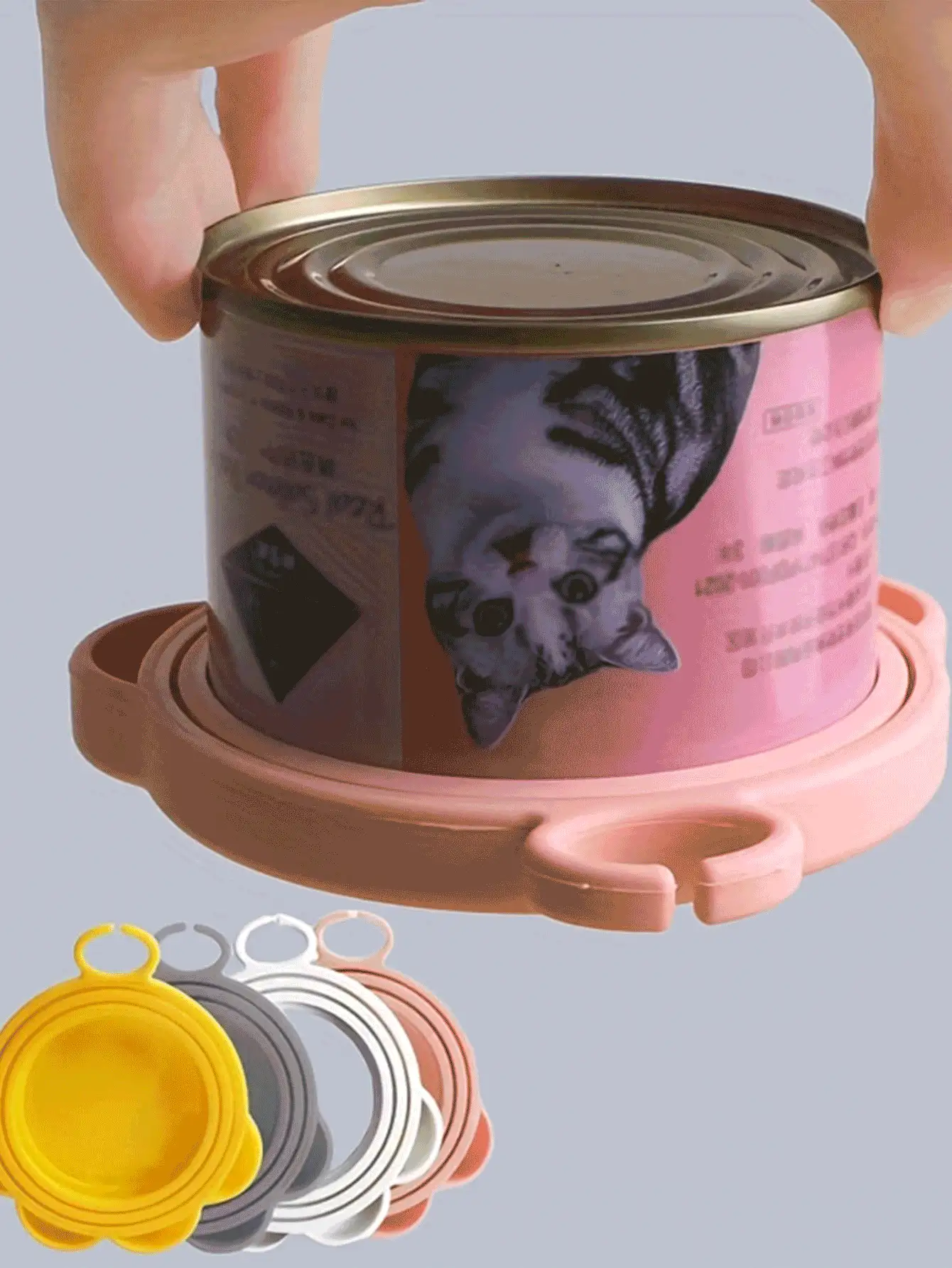Tapa de silicona 3 en 1 para latas de comida de mascotas gato/perro, fácil de limpiar, cubierta hermética multifuncional, adecuada para varios tamaños de latas, artículo esencial de suministros para mascotas para la cocina - Talla única - Ver 3