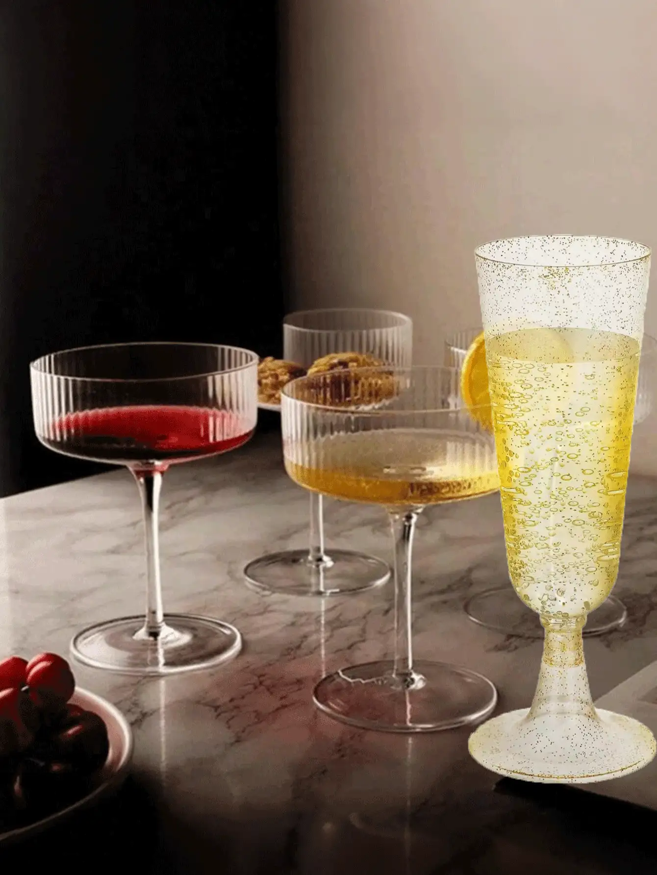 Reusable 4.5 Oz Clear Champagne Cups, Shatterproof Plastic Cups, Suitable For Parties, Weddings And Large Events, Back To School Season, Perfect For Weddings And Outdoor Celebrations, Champagne Cups - Clear - View 11