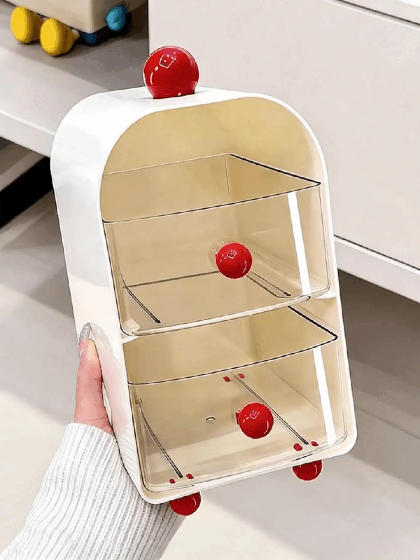 2-Tier Acrylic Coffee Station Organizer For Capsules Tea Bags Snacks Countertop Organizer Coffee Station Caddy Bathroom Makeup Organizer Multifunctional Drawer Storage Container For Home Office Men Women Storage Organization Kitchen Accessories - Multicolor - View 3