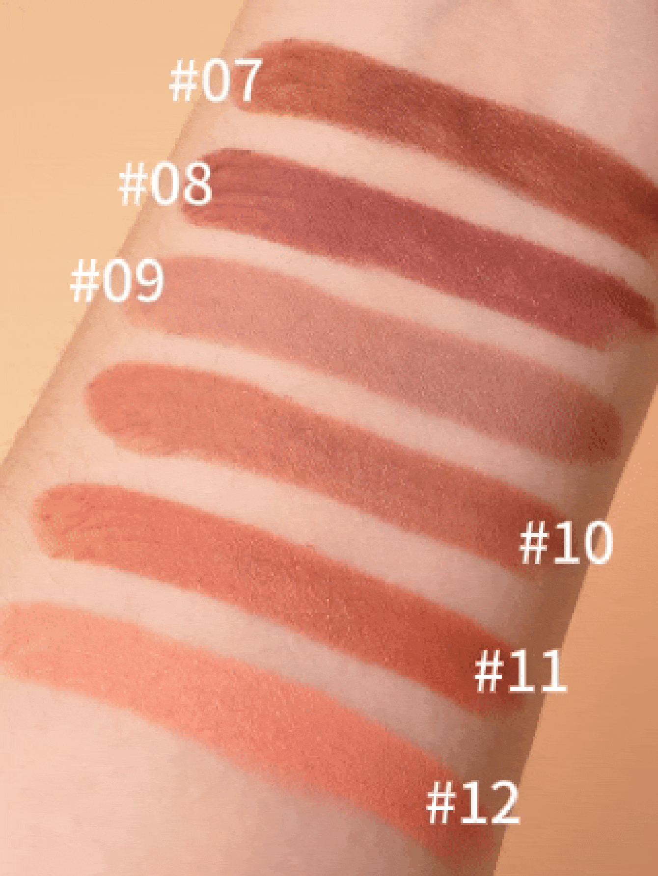 Labial mate USHAS, color de larga duración, resistente al agua y no pegajoso, efecto mate aterciopelado, exterior dorado, disponible en tonos rojo, nude y rosa, apto para todo tipo de pieles - #12 - Añade 2