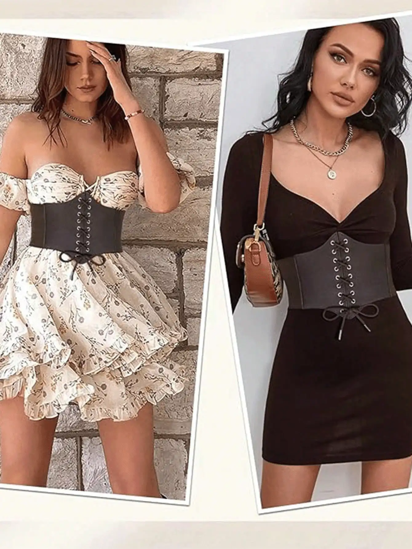 Đai eo co giãn cho nữ với mép chống cuộn, làm phẳng bụng, dây điều chỉnh eo, phụ kiện thời trang, phụ kiện đai nịt eo mặc hàng ngày, cosplay, tiệc, sự kiện, thắt lưng đen vintage, quần áo tập gym, thiết bị tập luyện giảm cân cho nữ - màu đen - Xem 3