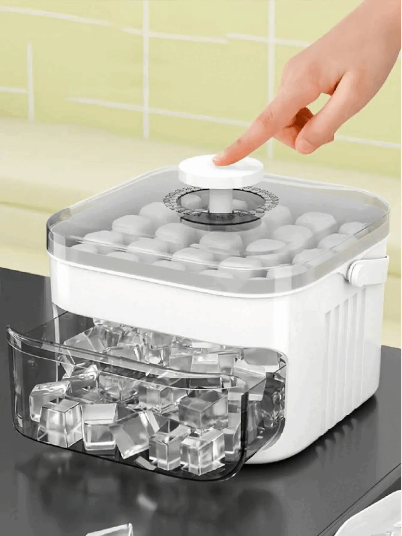 易脱模便携式冰格，适用于威士忌、鸡尾酒、咖啡等饮品，大容量，多功能冰模，男女通用，家用厨房酒吧派对必备冰盒，厨房必备，家居必备，饮品配件 - 彩色 - 查看 3