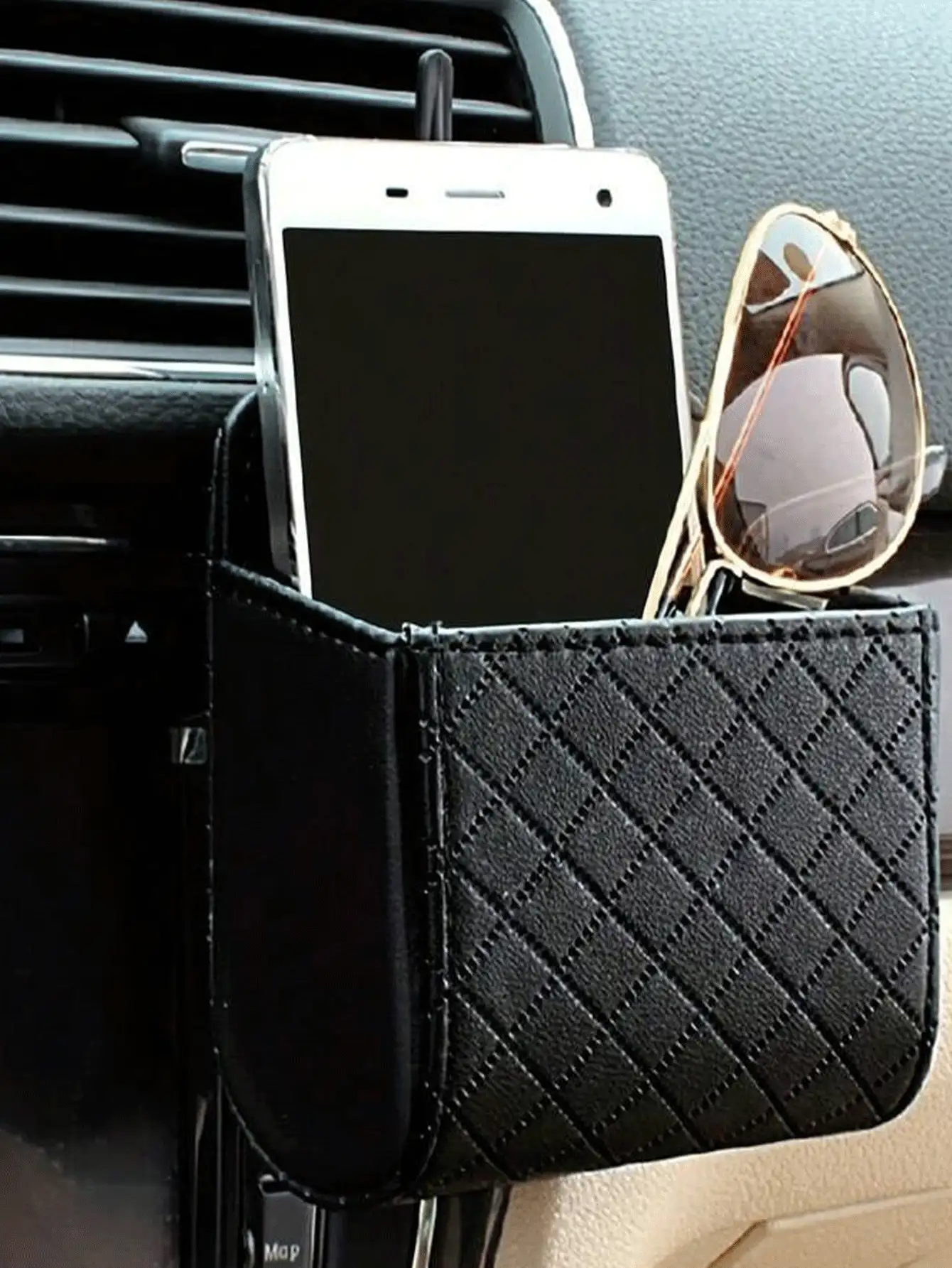 Car Air Outlet Storage Bag Car Storage Box Car Air Vent Phone Holder With Storage Bag Car Phone Hanging Bag Organizer Bag Storage Pouch Car Storage Box Supplies Case Organizer Holder Pounch Box For Cellphone Car Vent Storage Bag Car Seat Back Air Vent Tidy Storage Bag Travel Essentials Gifts For Women And Men Mom Gifts Father Back To School Supplies Cruise Essentials Car Accessories Women - Multicolor - View 3