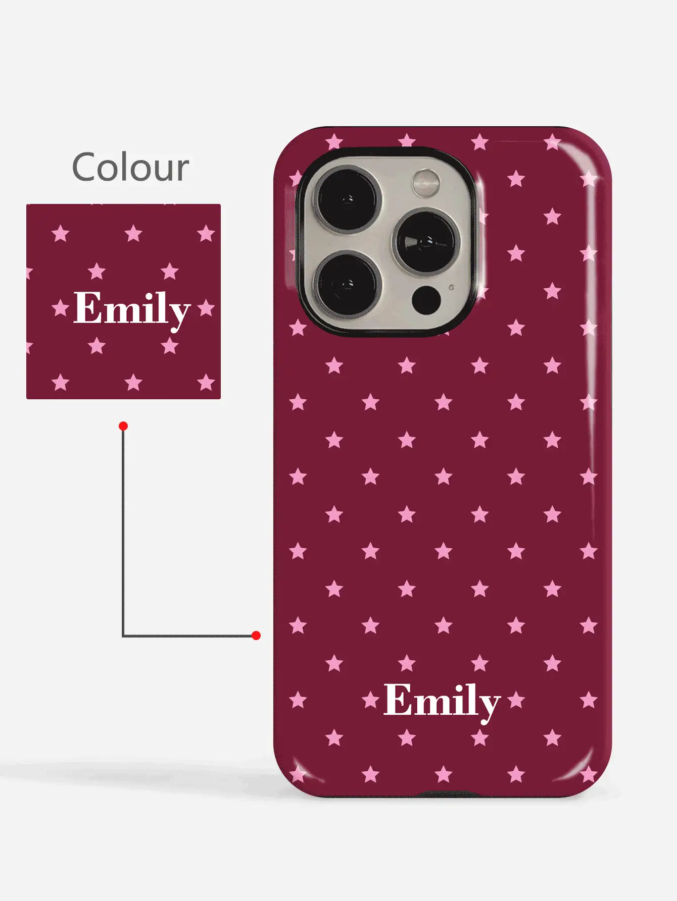 Customized Minimalist Star & Letter Slogan 2-In-1 Glossy Filmstrip Hard Phone Case, Suitable For IPhone 11/12/13/14/15/16 17 Pro Max - Multicolor - View 3