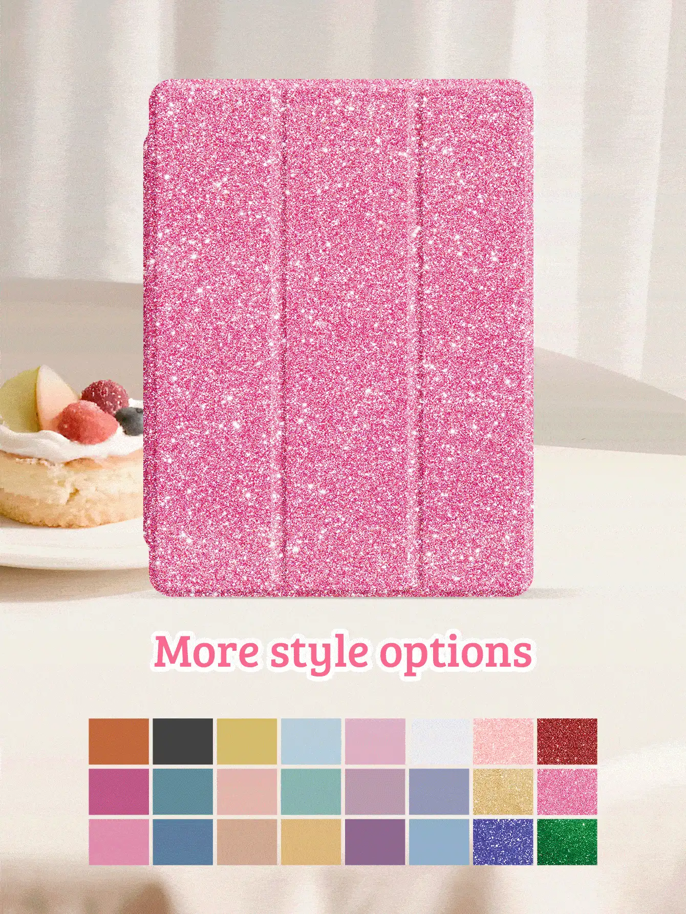 Customizable Transparent Acrylic Back Cover 3-Fold Tablet Protective Case With Solid Color Front Cover, Dual-Sided Colorful Printing, Stylus Slot, High-Transparency Backplate For DIY, Magnetic Auto Sleep/Wake Smart Power-Saving Function, Acrylic Material Scratch & Bend Resistant, Compatible With Air (M2) / 10th Gen - Tri-fold Transparent Acrylic Multi-color - View 2