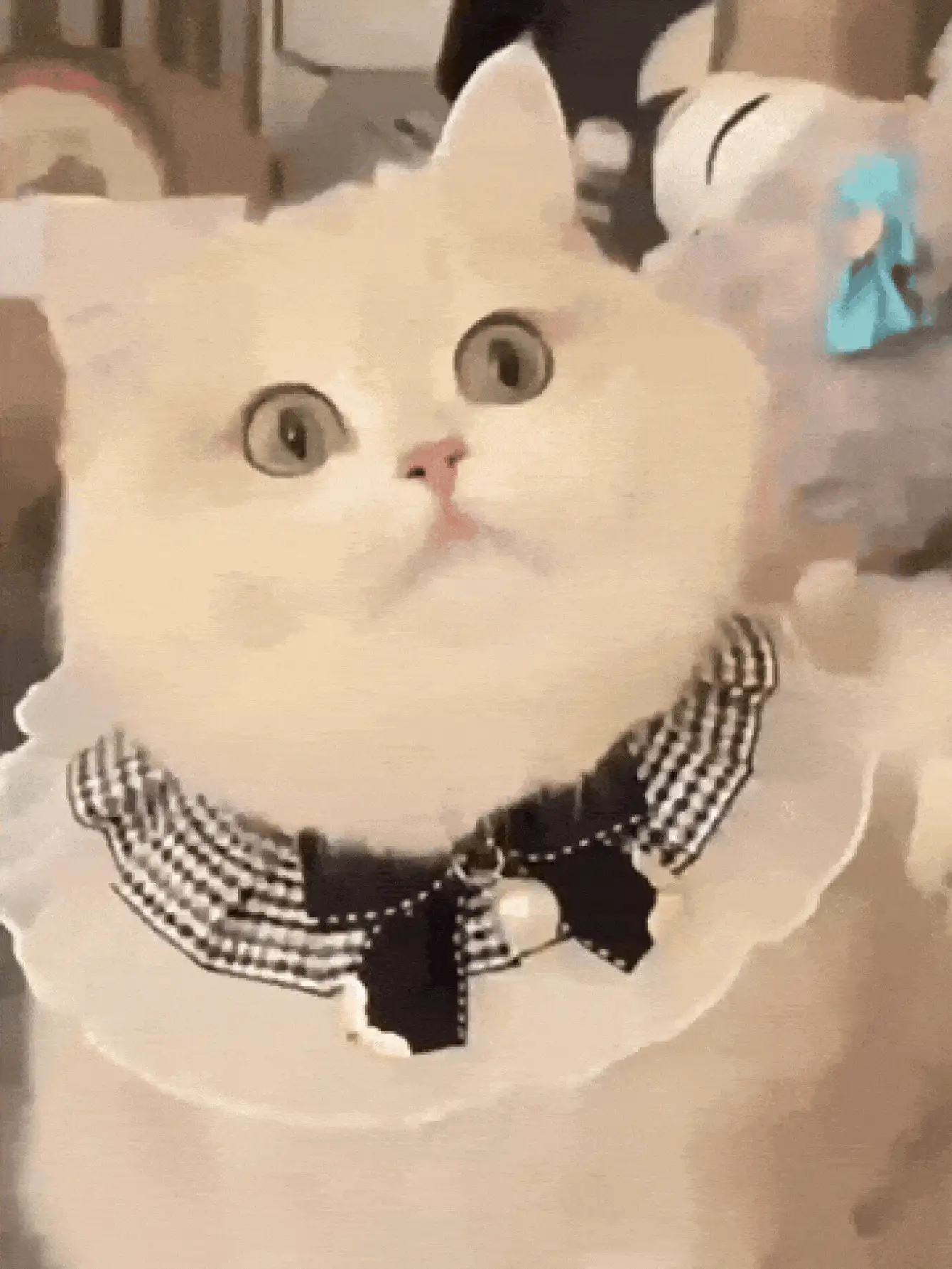 Elegant Lace Cat Collar With Cute Bow And Strawberry Bell, Princess & Lady Style Bell Collar, Suitable For Daily, Party, Birthday And Other Important Occasions, Pet Accessory - Multicolor - View 3