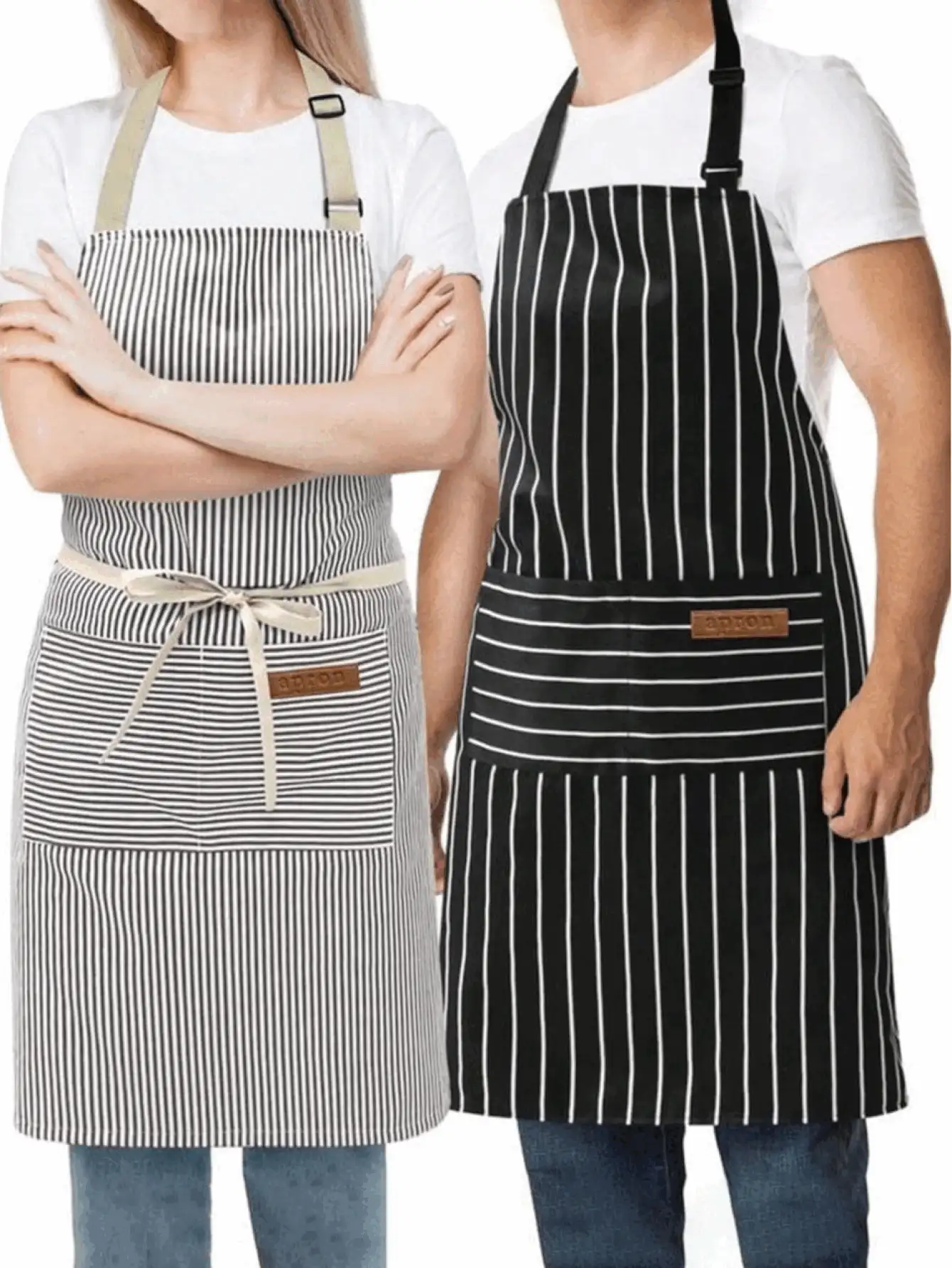 Unisex Cooking Aprons Adjustable Kitchen Bib Aprons For Women Men Chef Kitchen Cooking Aprons Cotton Polyester Blend Adjustable Bib Aprons Chef Aprons Baking Strap Aprons Chef Aprons Perfect For Restaurant BBQ And Painting Home Cooking Essentials - Multicolor - View 3