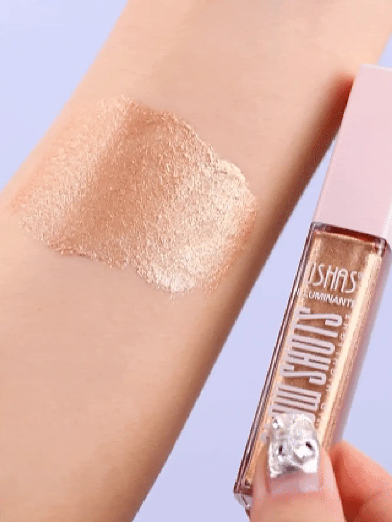 Phấn bắt sáng USHAS Pearlescent, công thức chống thấm nước, làm sáng lớp trang điểm mặt, phấn bắt sáng đa năng, độ bền màu lâu trôi, phù hợp với mọi loại da, không thể thiếu cho trang điểm dự tiệc và lễ hội. - #03 - Xem 3