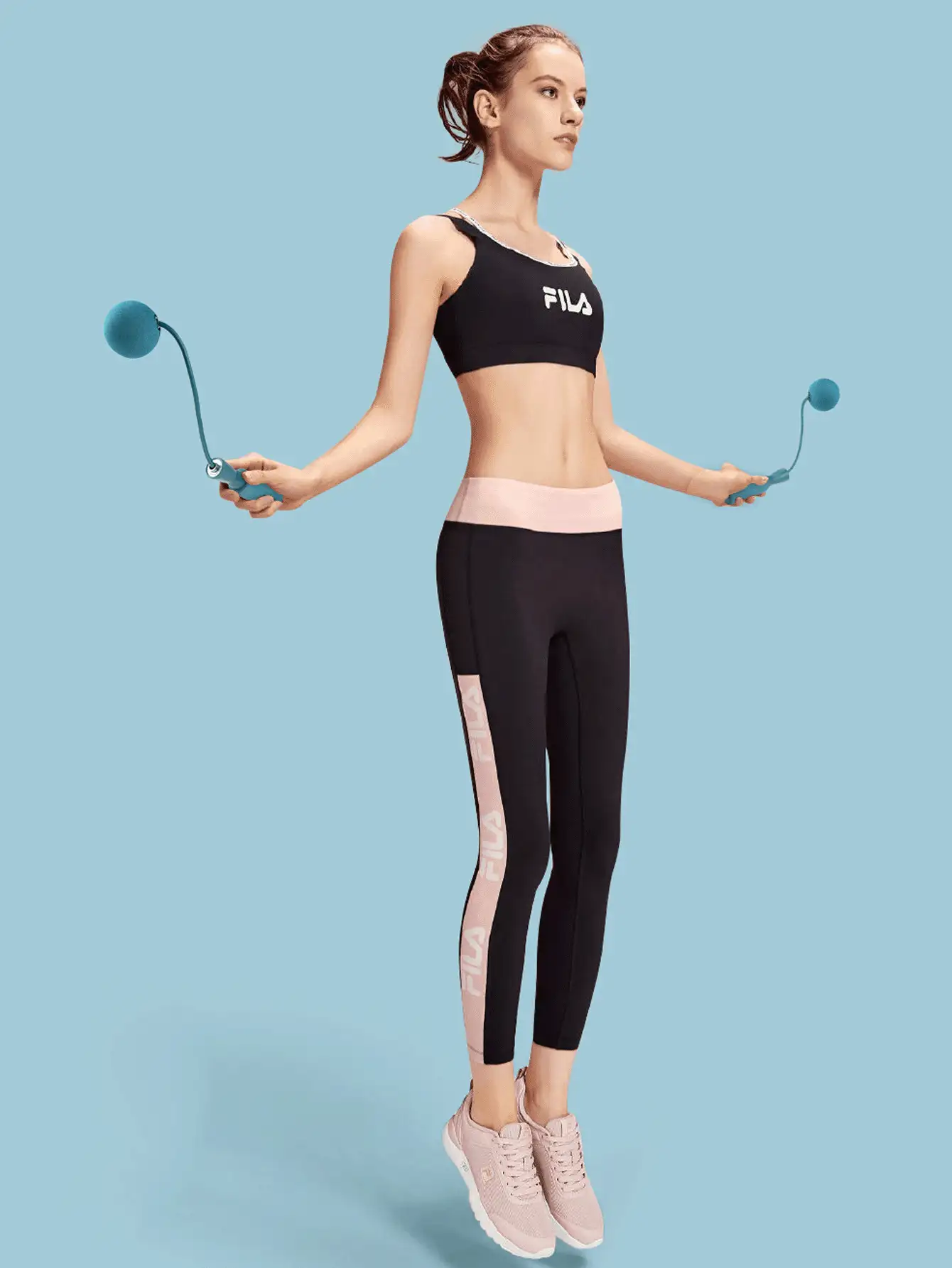 无绳跳绳，成人室内健身两用器材，带配重球、钢丝绳和泡沫轴承，适合室内有氧运动和高强度间歇训练，不缠绕、静音、节省空间、防滑手柄，适用于家庭/公寓/办公室/日常使用，锻炼腿部、手臂和肩部，男女通用，健身器材，运动配件，健身房必备，有氧运动 - 彩色 - 查看 4