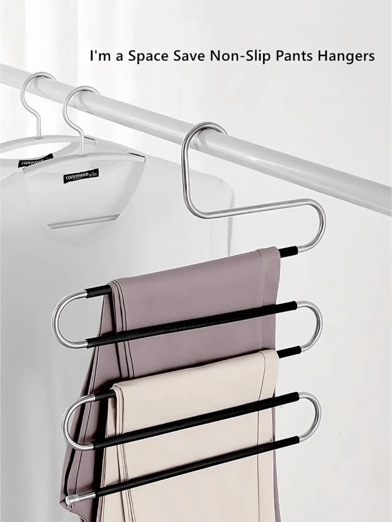 多層褲架 節省空間達 80% 多功能防滑雲梯設計 適用圍巾、牛仔褲與長褲 宿舍必備衣櫥收納架 易組裝 極簡風 實用款 讓您輕鬆取用心愛穿搭 - 彩色 - 查看 3