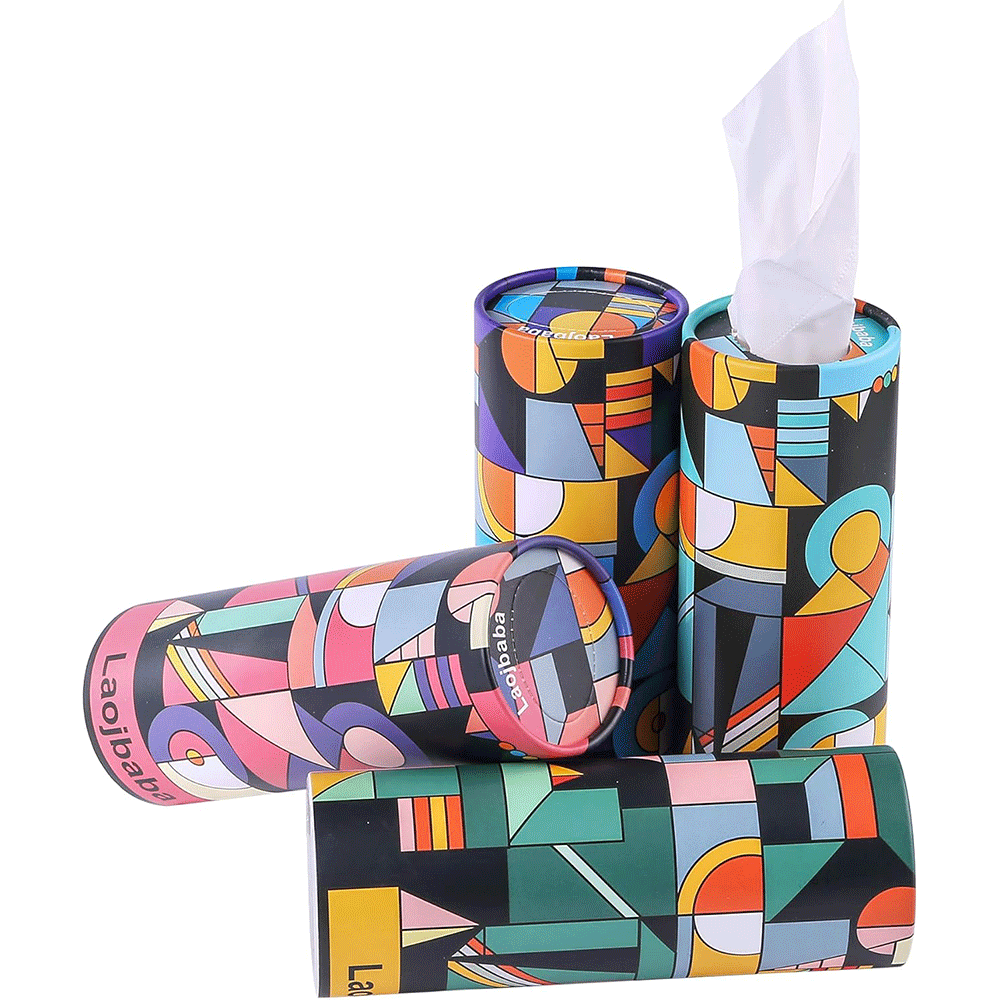 4个装车载杯架纸巾盒，内含200张三层面巾纸，便携式旅行纸巾盒，适用于汽车、办公室和家庭使用，柔软吸水卫生纸，日常必备的完美礼物 - 彩色 - 查看 3