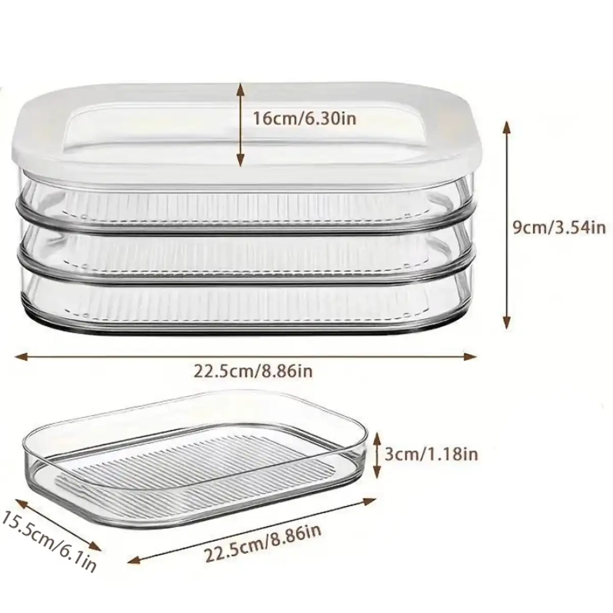 Compartiment de congélateur transparent 1/2/3/4 couches, empilable, rangement en couches sans mélange de saveurs, convient pour le stockage de la viande et du bacon. Convient pour la réfrigération de l'eau, les fruits et la viande, la préparation en cuisine, les pique-niques en plein air, etc. - Multicolore - Voir 9
