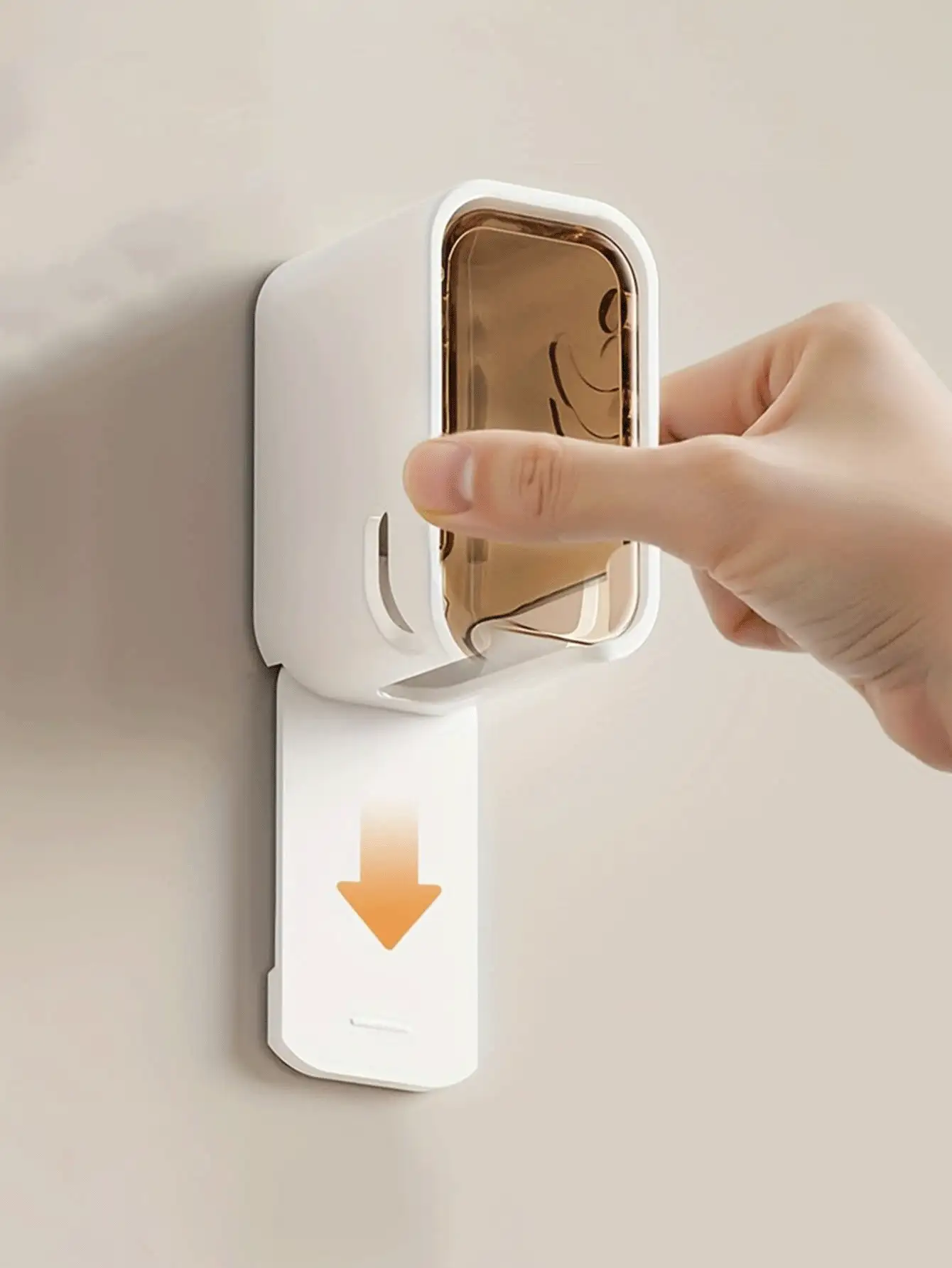 壁挂式牙刷架，无需钻孔，节省浴室空间，可壁挂或便携式安装，U型支架适用于电动牙刷和普通牙刷，男女通用，耐用塑料材质，现代浴室配件，安装简便。 - 彩色 - 查看 3