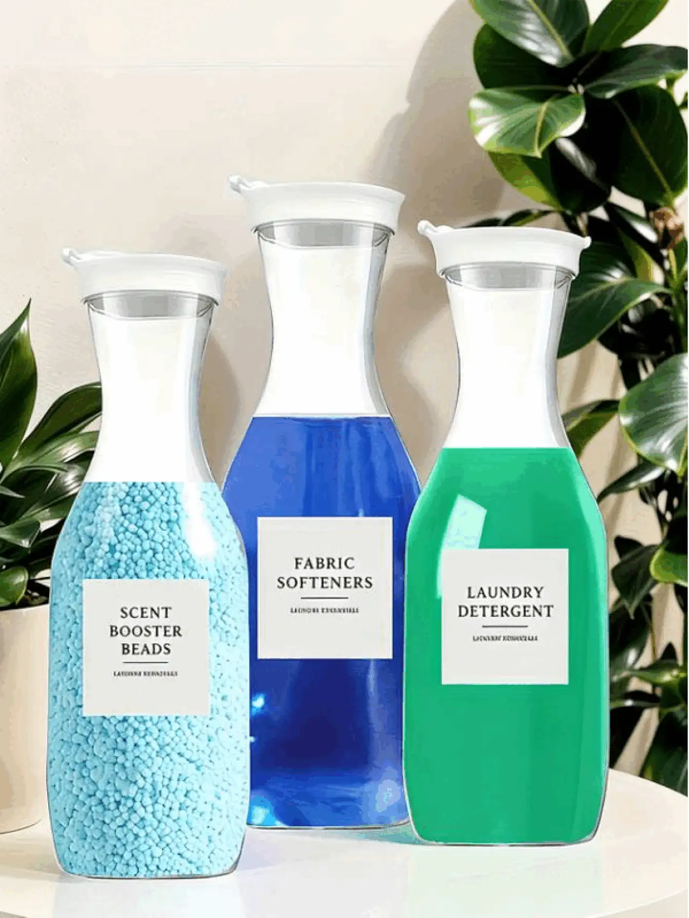 塑膠洗衣液分配器 可補充式洗衣粉容器瓶 適用於肥皂香氛增強劑 柔軟劑 液體洗衣液容器 家用收納整理盒 適合女性男性 洗衣房浴室配件裝飾 廚房配件 - 彩色 - 查看 3