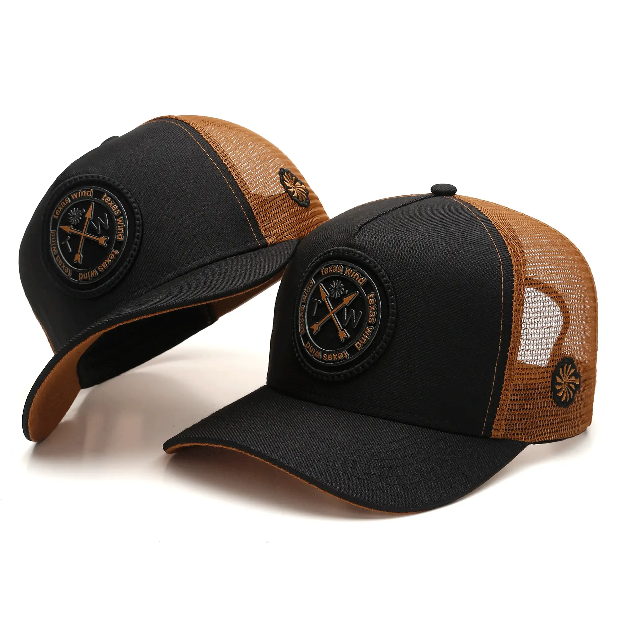 Texas Wind Country Trucker Cap With Curved Brim And Mesh Detail - 金色 - 查看 5