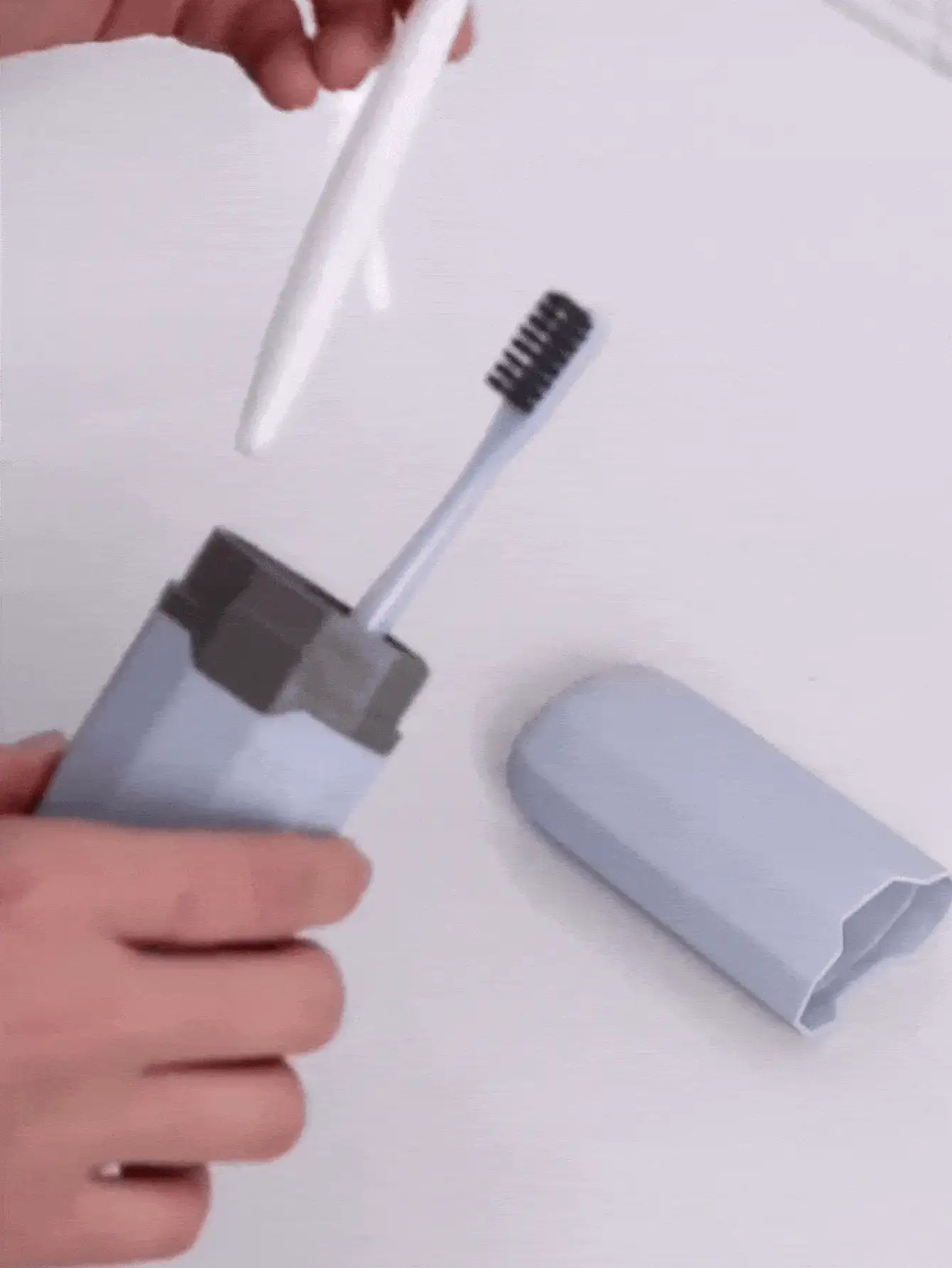 Caixa de Armazenamento Portátil para Escova de Dentes com Compartimento para Enxaguante Bucal, Estojo de Viagem Multifuncional para Escova de Dentes, Protetor de Escova de Dentes de Plástico Adequado para Viagem, Camping, Casa, Escola, Negócios, Exterior e Mais - Multicolorido - Visão 10