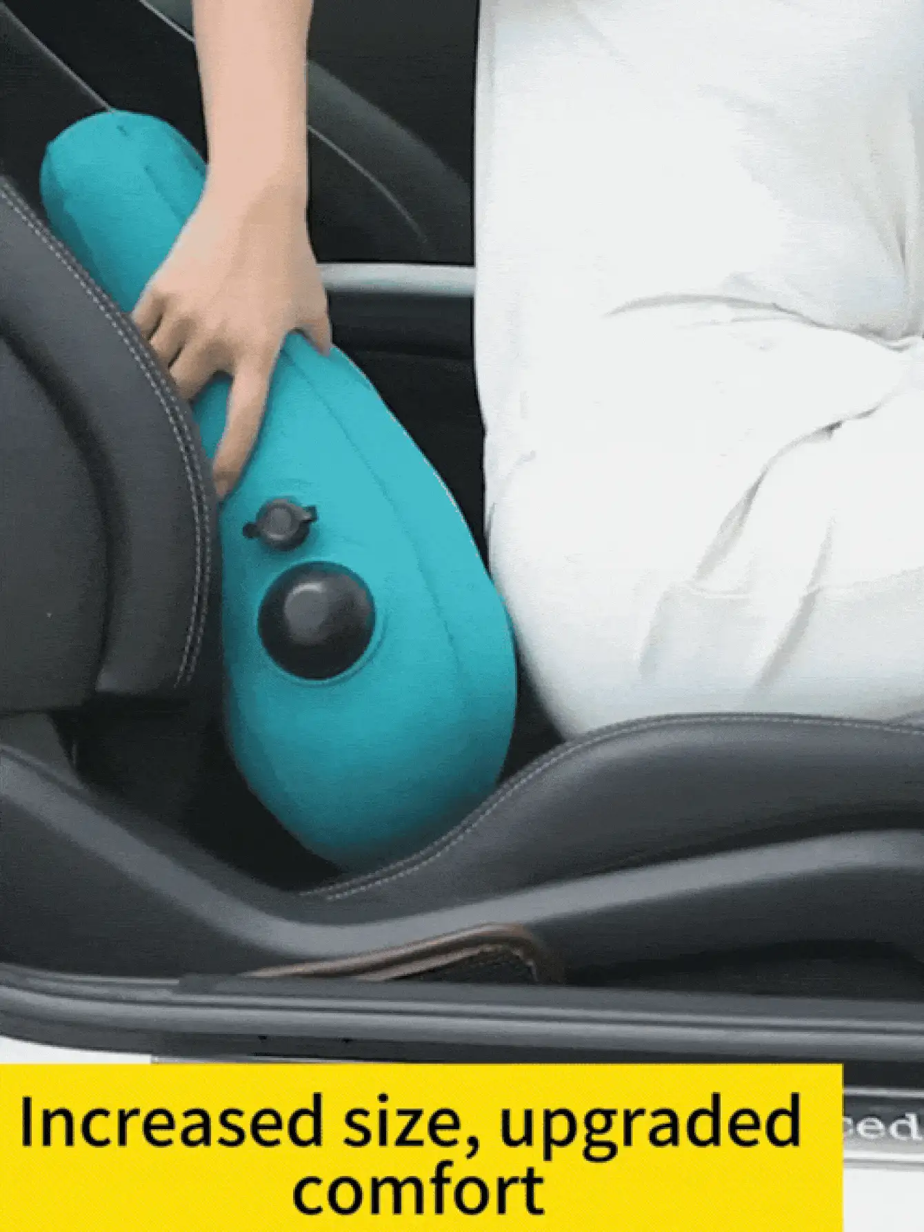 Inflatable Wide Back Design Lumbar Support Pillow, Can Relieve Muscle Fatigue, Suitable For Men And Women, Manual Inflation Portable Lumbar Support Cushion, Lightweight Ergonomic Back Support Inflatable Pad, Suitable For Train, Plane, Office Chair, Car, Outdoor Camping Travel Essential Accessory - Multicolor - View 5