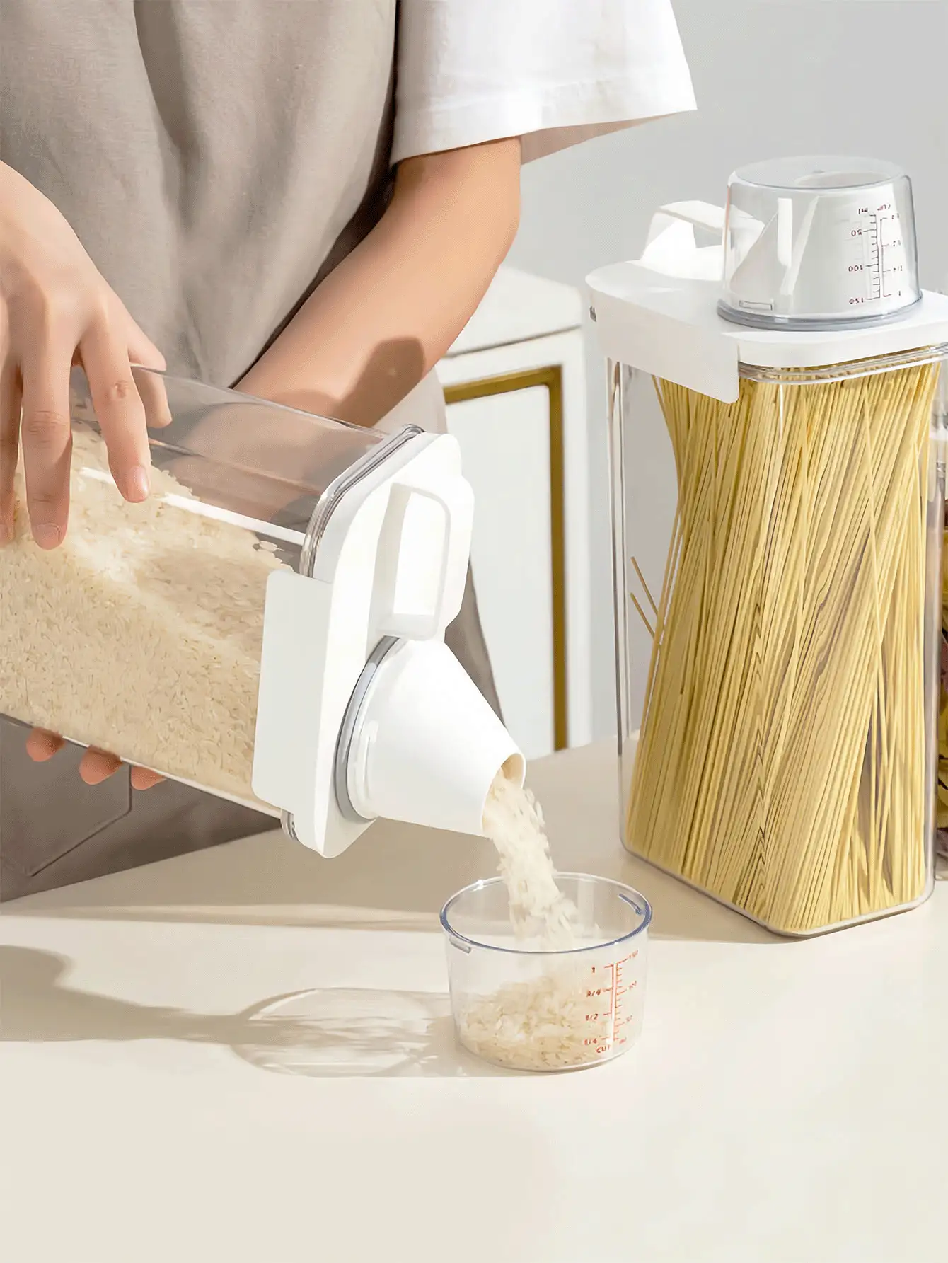 Sealed Food Storage Containers With Lids, Leak-Proof And Moisture-Proof Kitchen Storage Boxes For Grains, Nuts, Flour, Rice, Etc. Airtight Storage Containers, Kitchen Organization And Food Storage, Household Kitchen Accessories, Portable Leak-Proof Food Storage Containers, Kitchen Organization Accessories - Multicolor - View 3