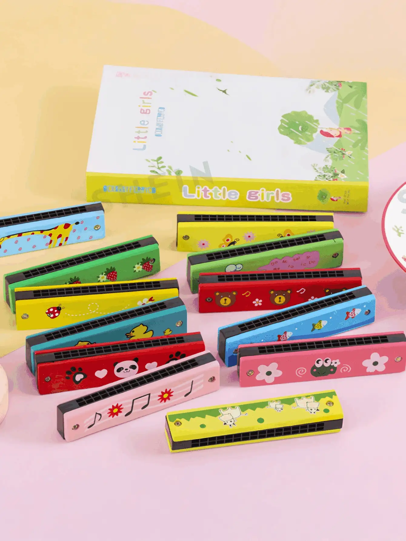 6 Pack Painted Harmonica Set, Double Row 16 Hole Playable Harmonica, Beginner Friendly Musical Instrument, Music Enlightenment Tool, Creative Gift For Birthday Valentine Easter Ramadan All Holidays - Multicolor - View 3