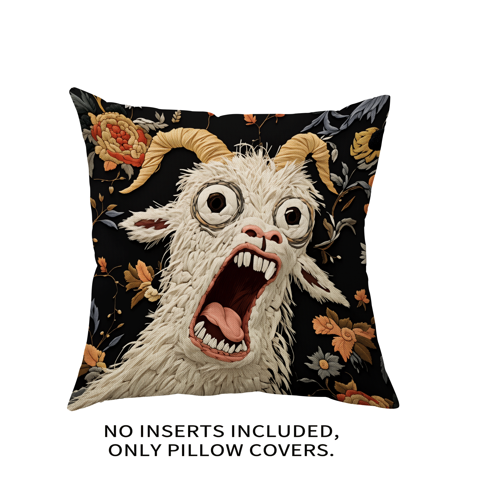 1pc/4pcs Funny Screaming Goat Print Throw Pillow Cover, Single-Sided Print, 40*40cm, 45*45cm, 50*50cm, Suitable For Sofa, Living Room Decor, Everyday Use - Multicolor - View 7