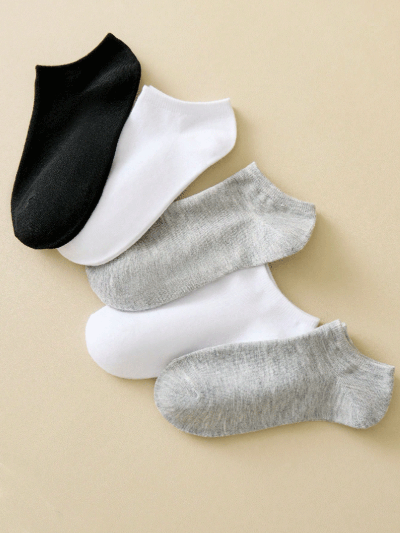 60pcs/30pcs/20pcs/2pcs Unisex Black, White, Gray Casual Breathable Boat Socks, Fashionable Minimalist Design, Suitable For Daily Wear And Office Attire, All Seasons, Random Colors - Multicolor - View 5